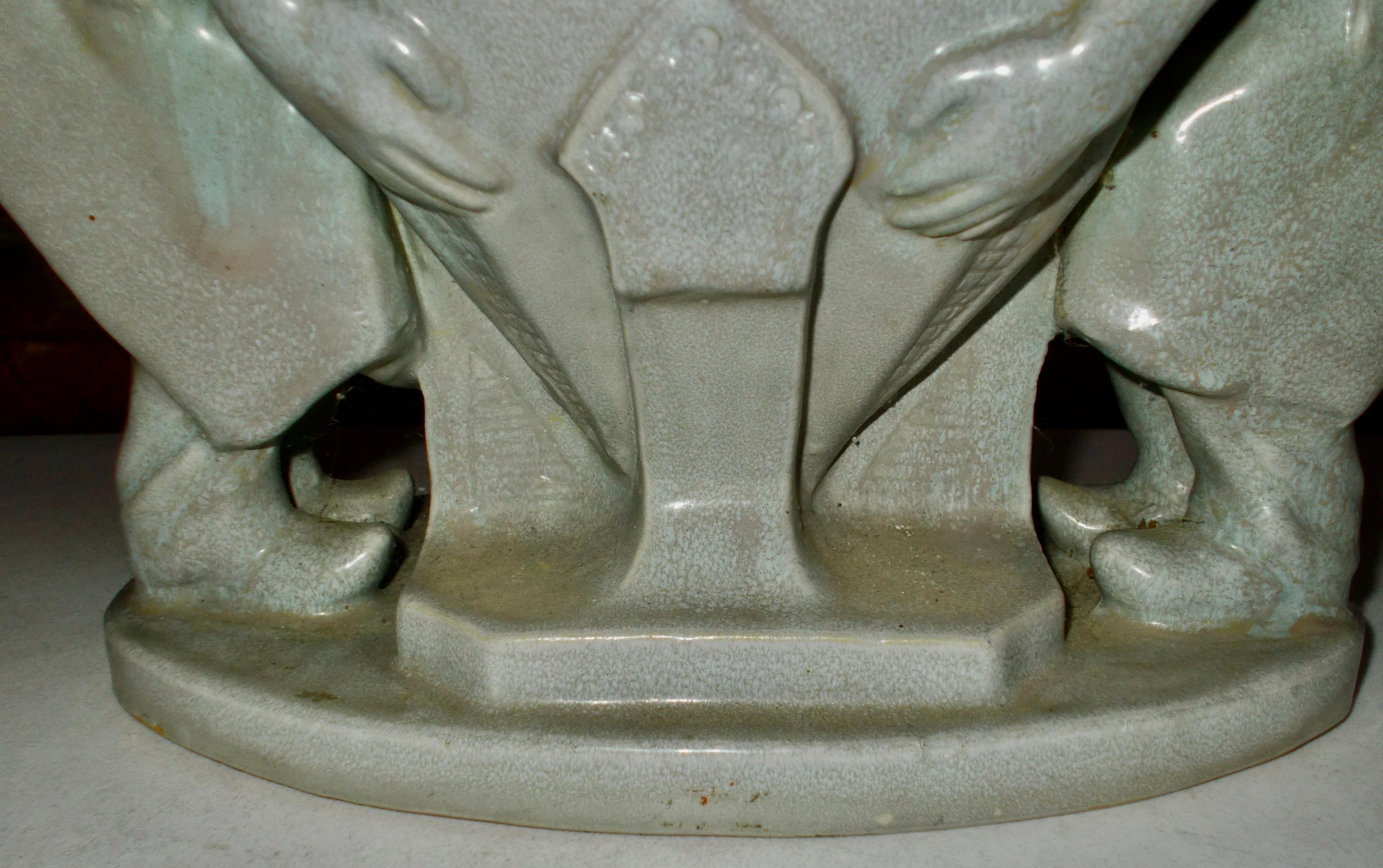 Charles Greber Stoneware Figural Vase In Good Condition For Sale In Sharon, CT