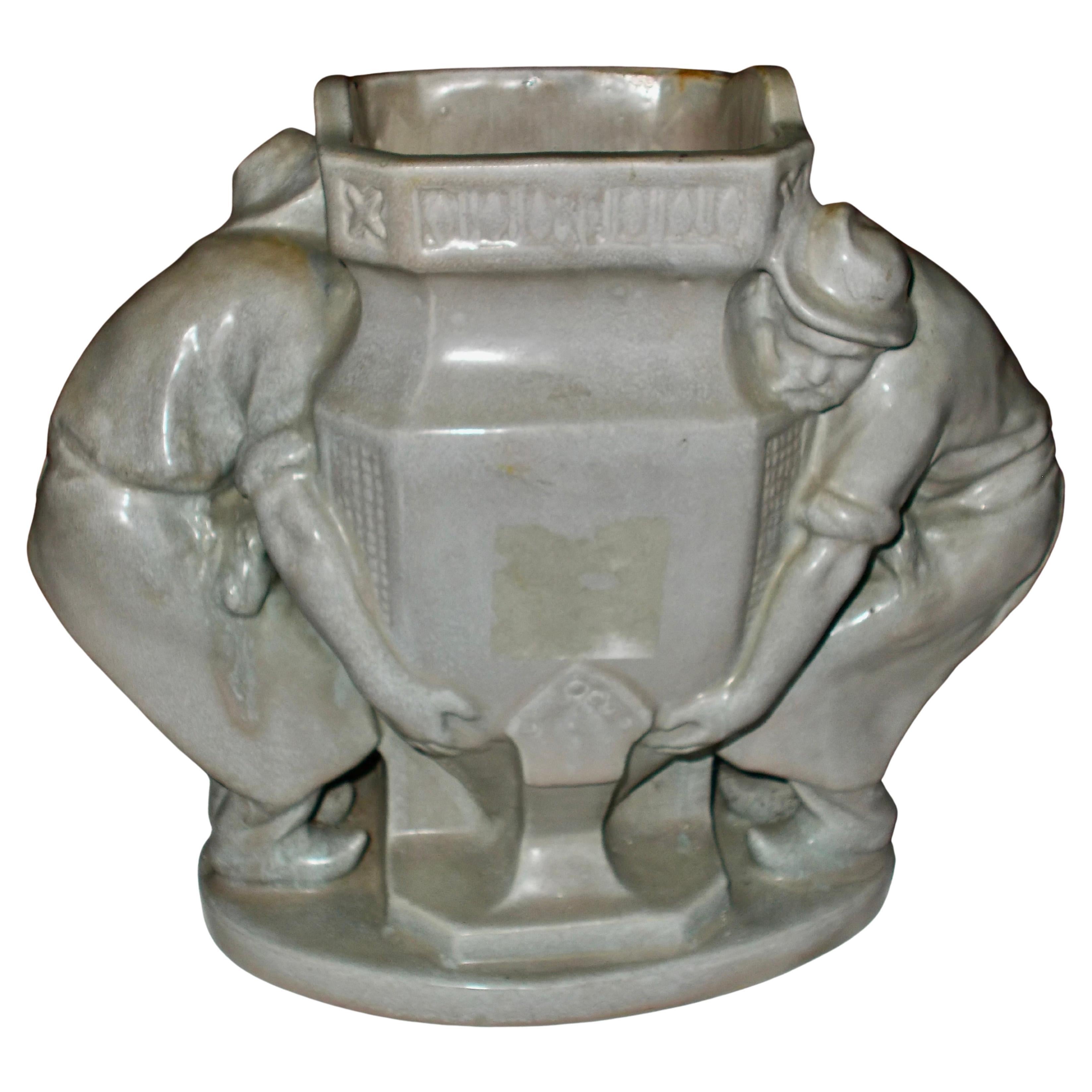 Charles Greber Stoneware Figural Vase For Sale