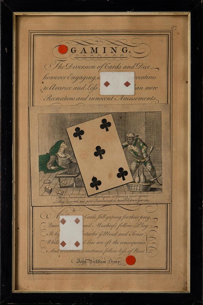 Charles Green Shaw
Montage (Spiele), um 1935
Druck aus dem 18. Jahrhundert, Spielkarten
15 x 10 Zoll


Charles Green Shaw, der in eine wohlhabende New Yorker Familie hineingeboren wurde, begann mit Mitte dreißig zu malen. Shaw, der 1914 seinen