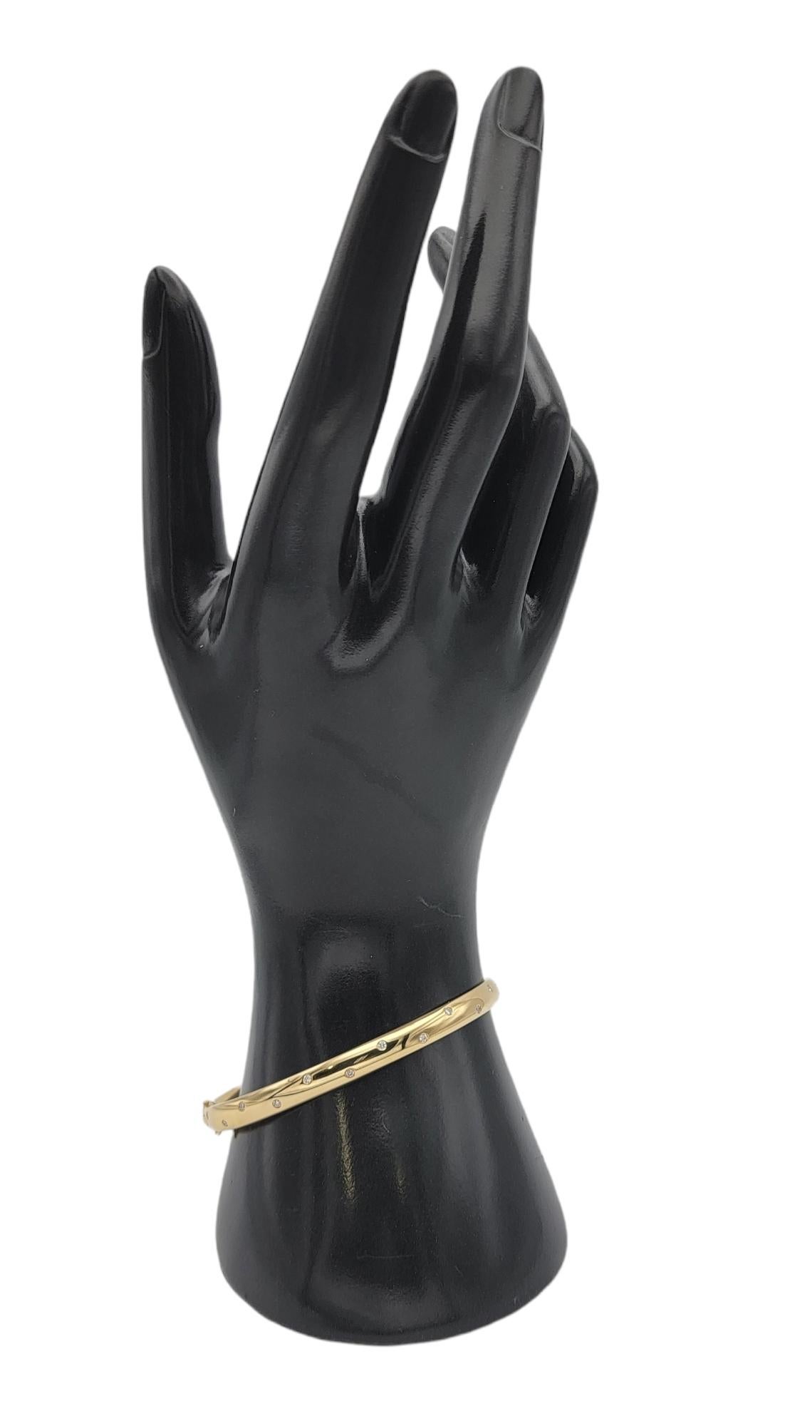 Charles Green & Sons Bracelet jonc ovale en or jaune 18 carats et diamants en vente 6