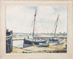 Charles Grigg Tait (1915-1996) – Öl, Boote im Hafen, Mitte des 20. Jahrhunderts