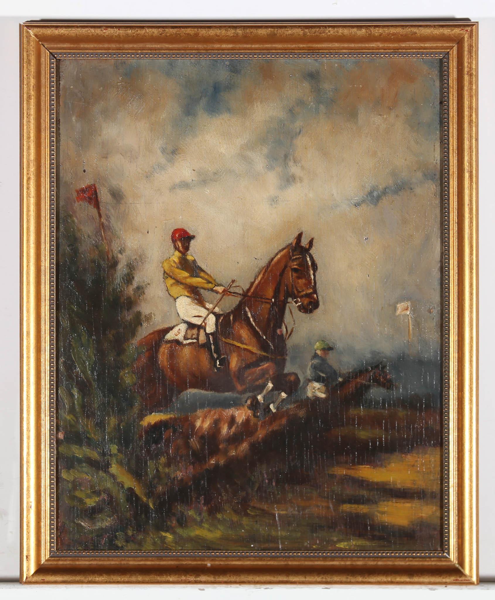 Charles Grimme - Framed Early 20th Century Oil, Point To Point 2