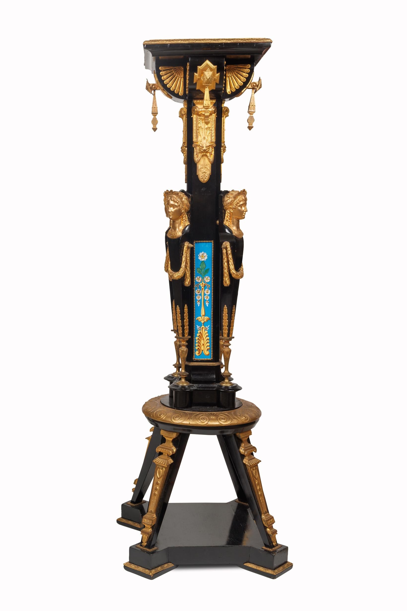 Napoleon III Charles-Guillame Diehl and Jean Brandely Museum Quality Neo-Grec Torchères, 1870 For Sale
