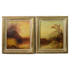 Charles H. Chapin Pair of Oil Paintings of the Adirondack Mountain Landscapes