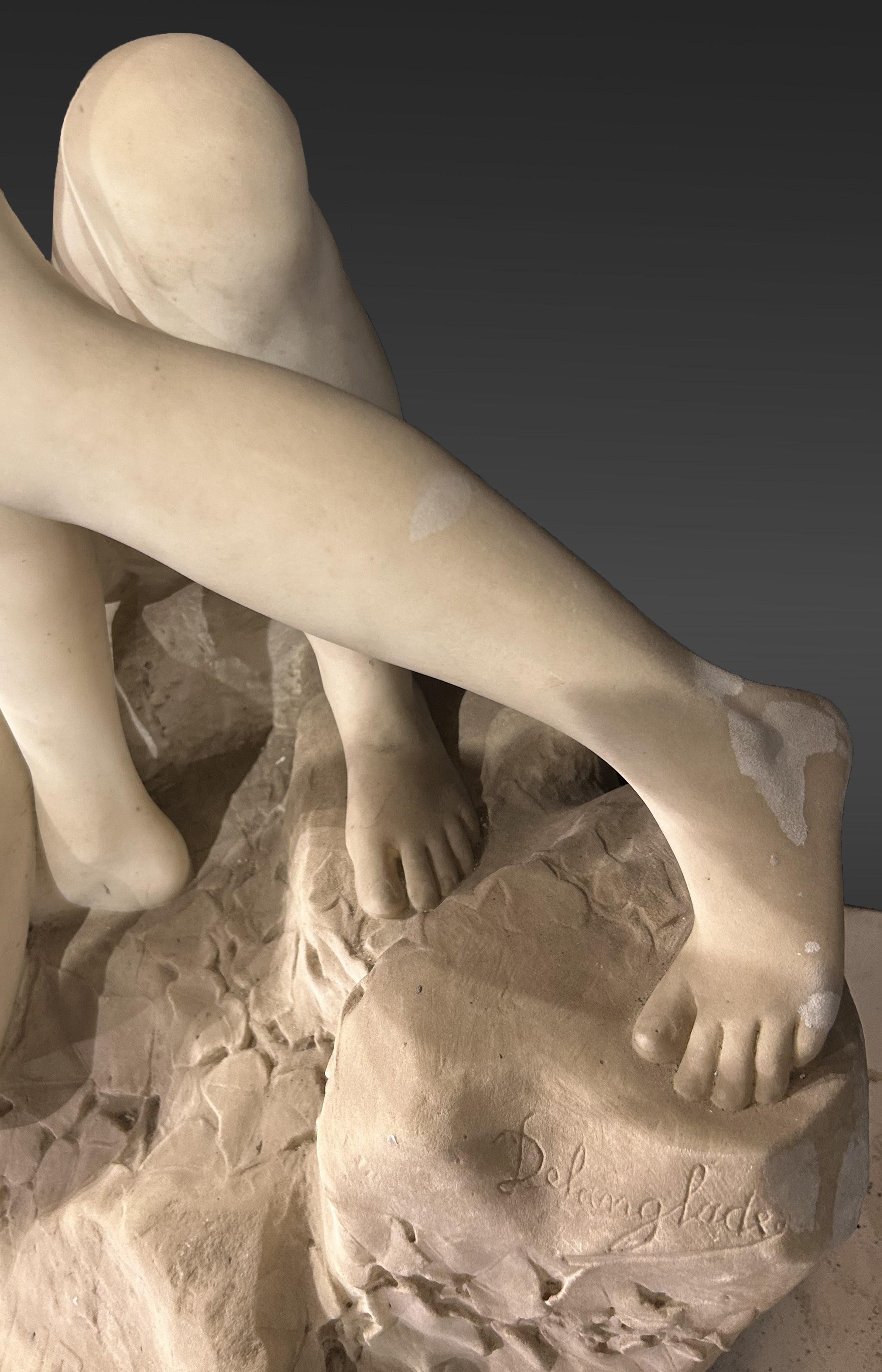 Francese Charles Delanglade,  Scultura in marmo bianco - 