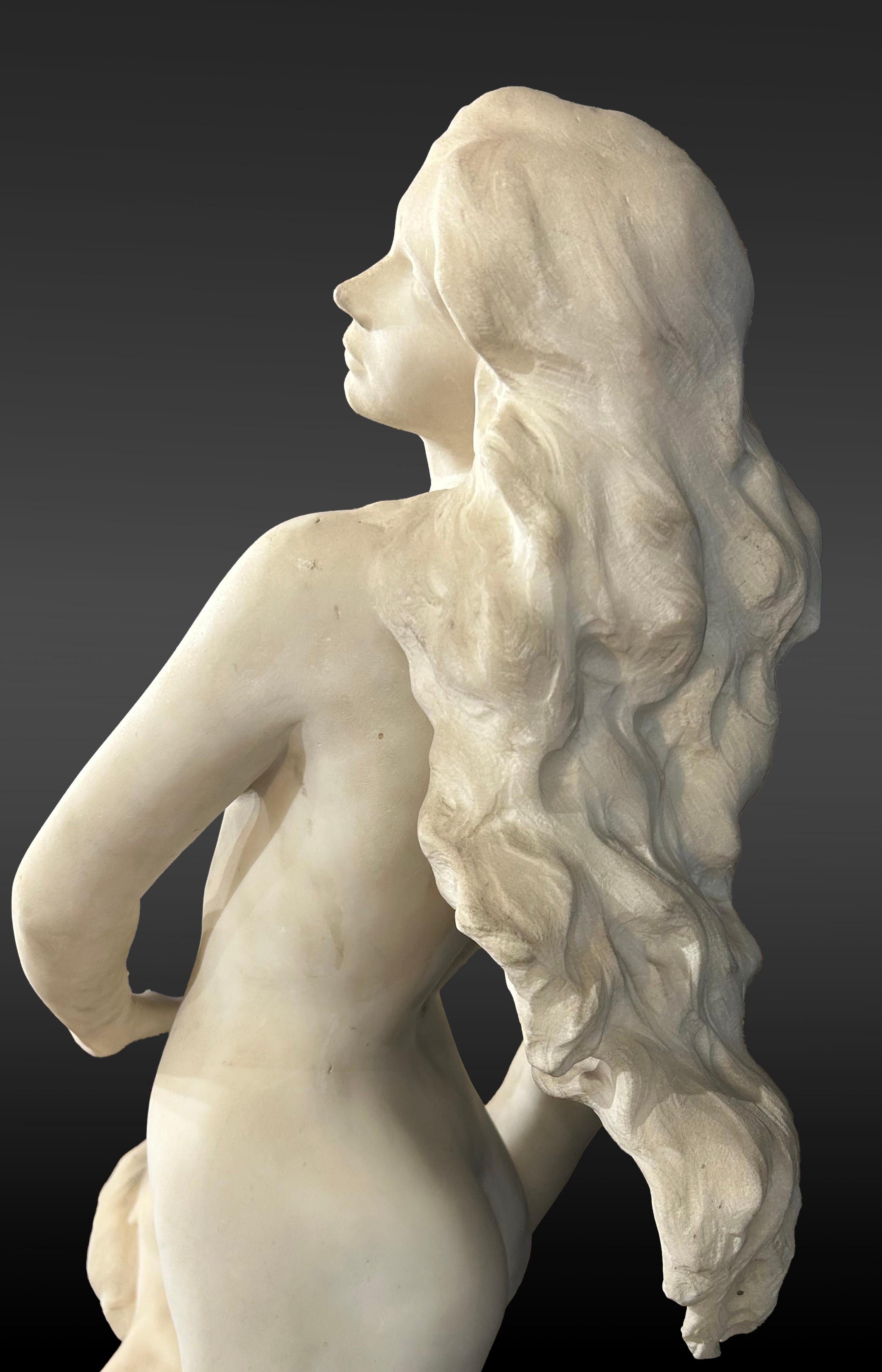 Charles Delanglade,  Scultura in marmo bianco - 