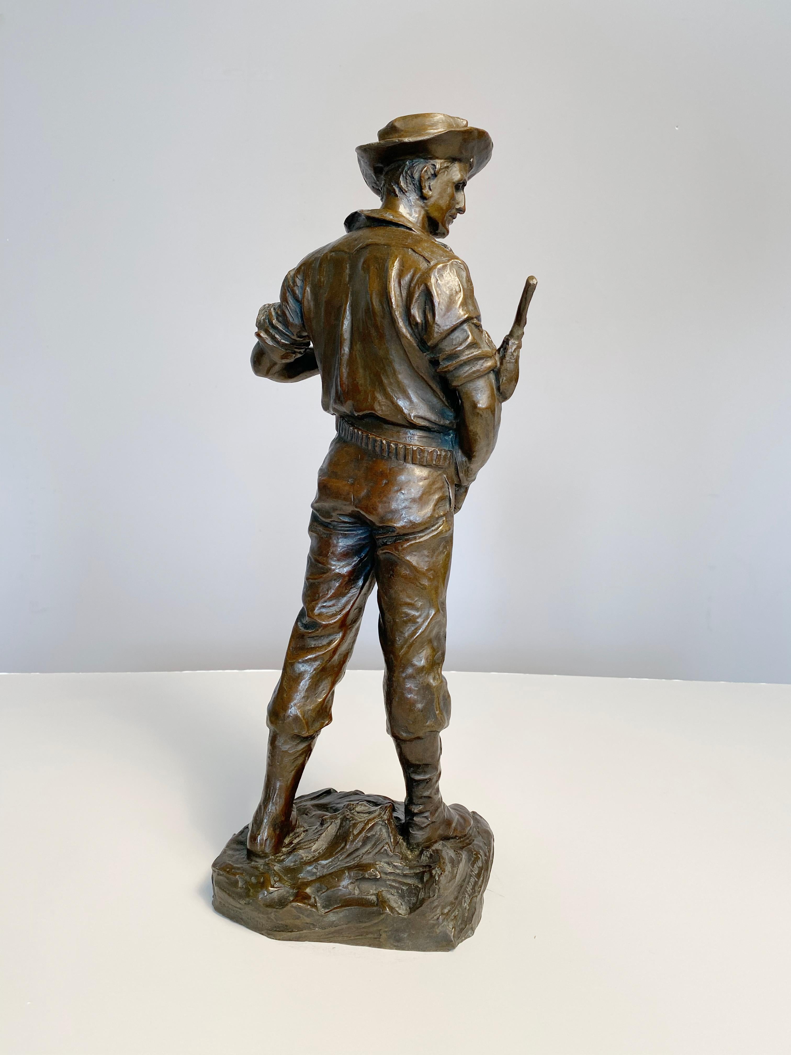 Le vieux soldat - Réalisme américain Sculpture par Charles H. Humphriss