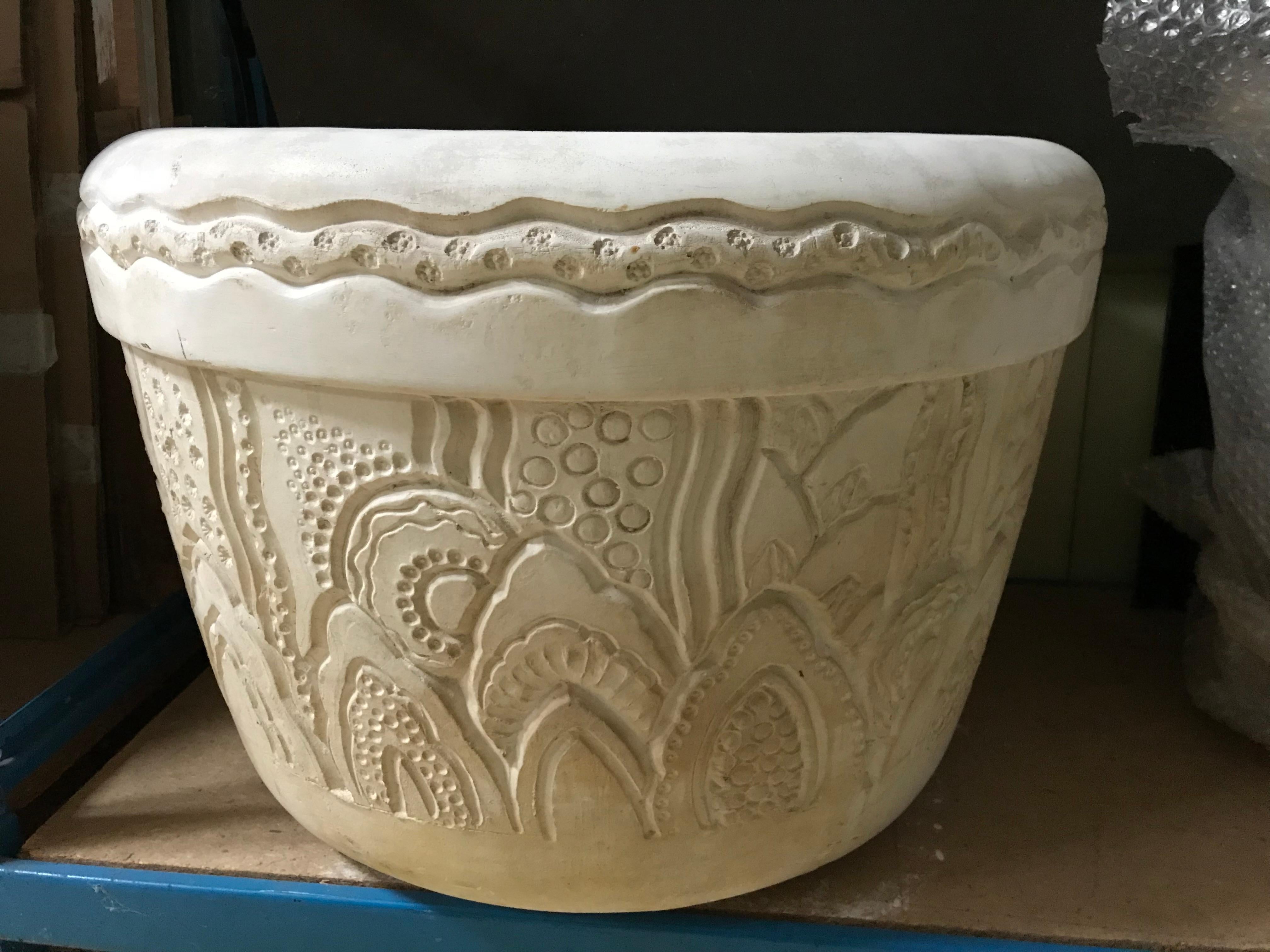 Art Deco Charles Hairon, Pair of Large Flower Pot, circa 1920 For Sale