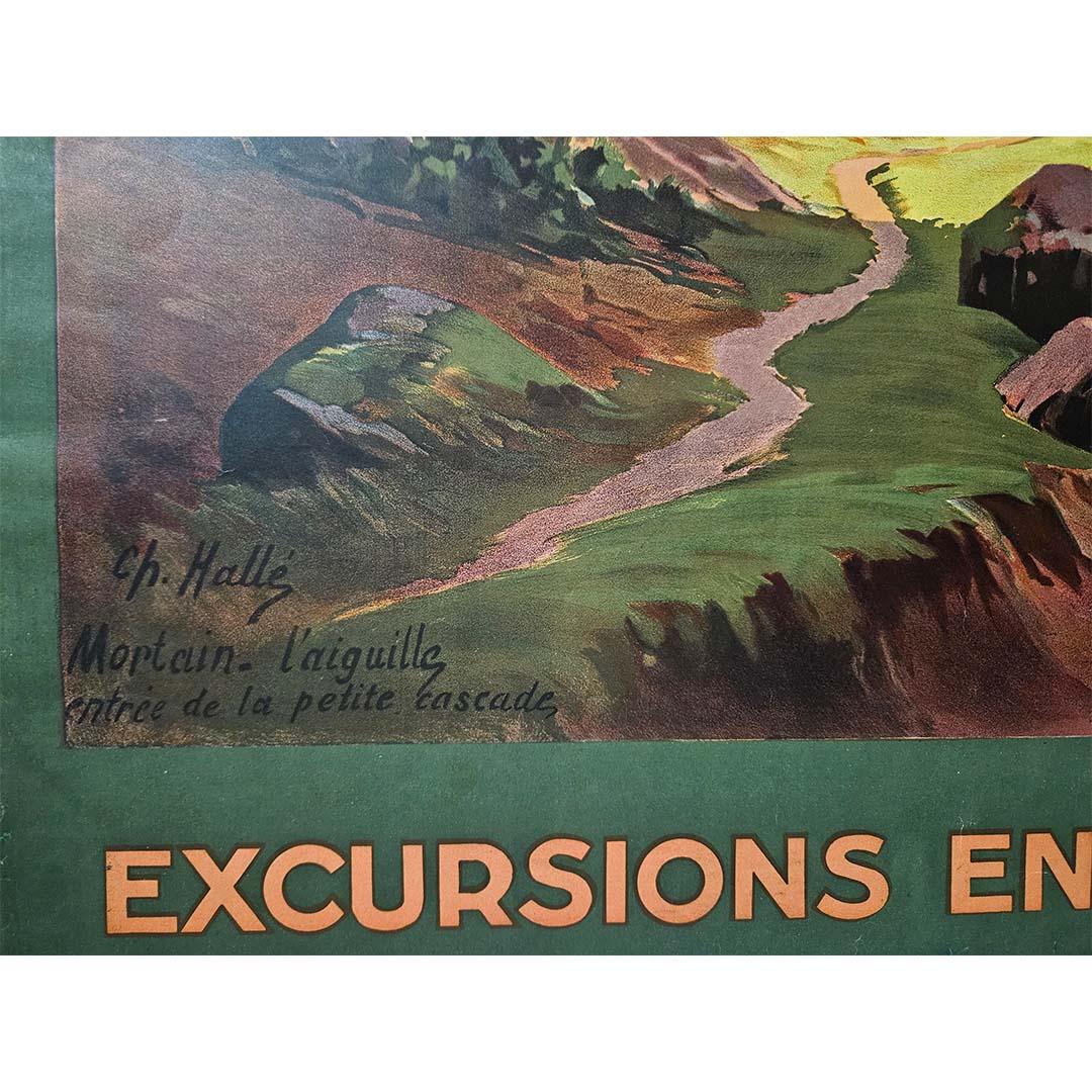 1910 Originalplakat für die Chemins de fer de l'État - Excursion en Normandie im Angebot 1