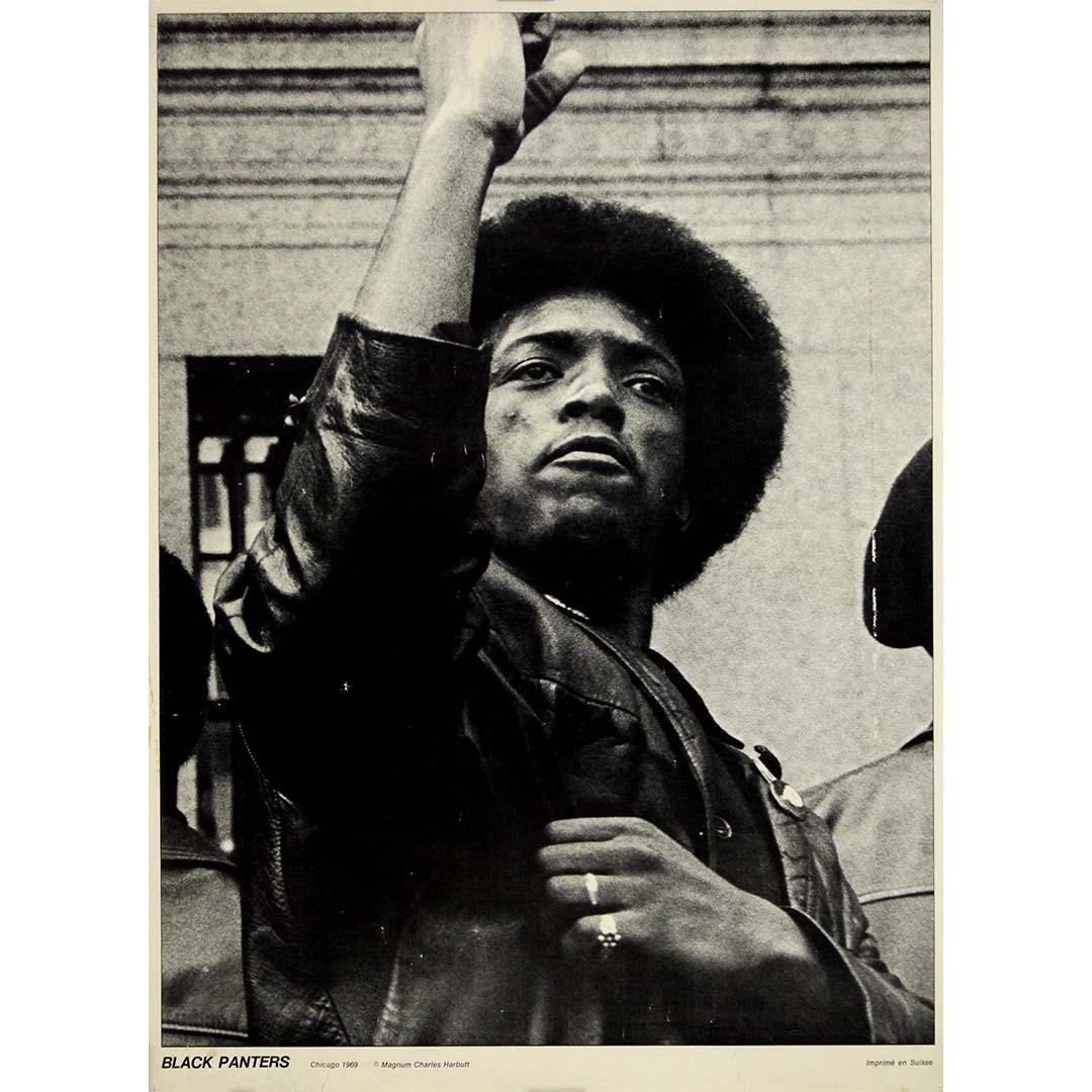 Charles Harbutt Print - 1969 Powerful black-and-white poster : Black Panther Party in Chicago