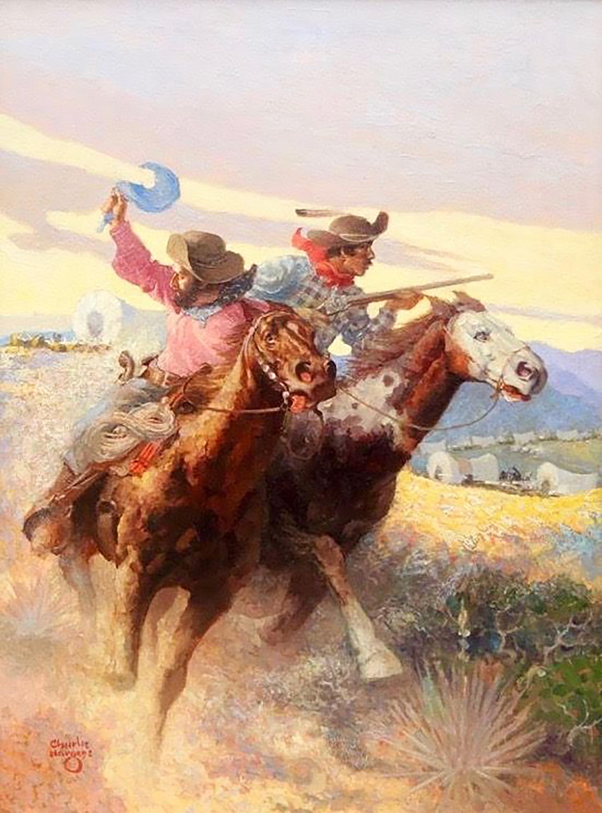 Charles Hargens Figurative Painting - Two Cowboys