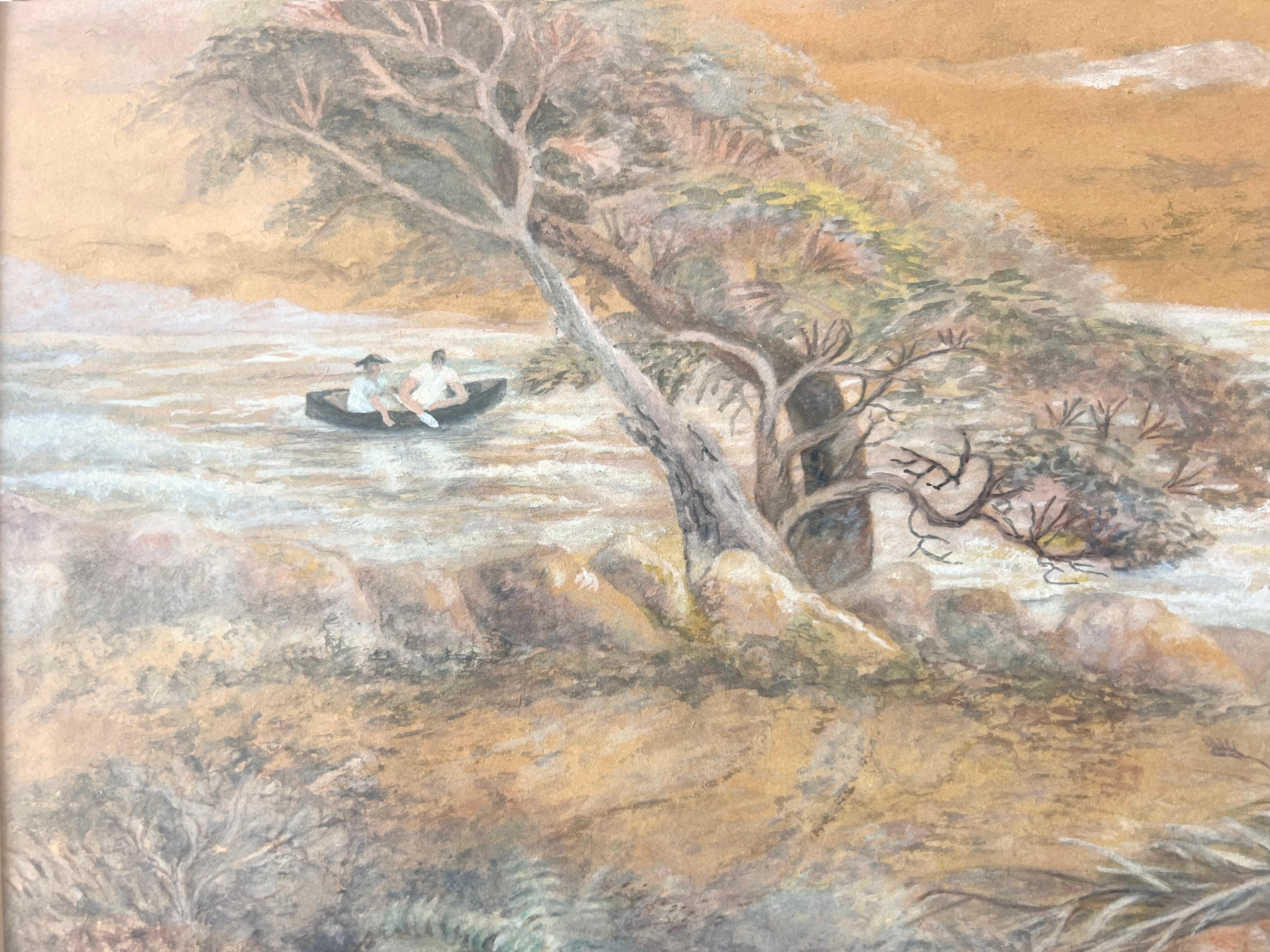 Boys in a Boat „The Admiral and 1st Mate“ Going Down the River von Charles Harmon im Angebot 4