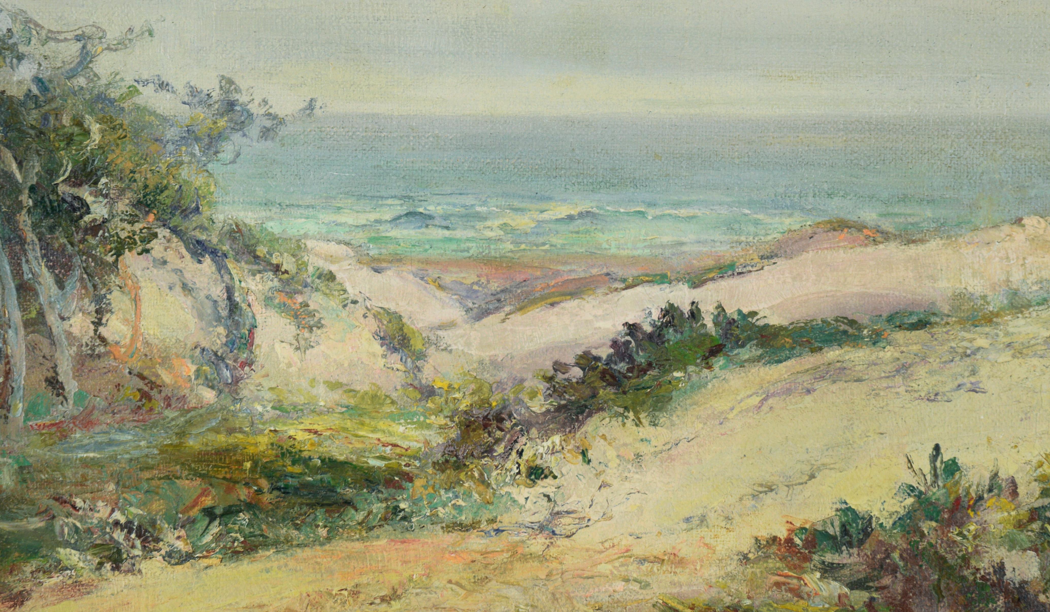 Carmel by the Sea - Beach, California Coastline 1927 Oil on Linen - Painting by Charles Harmon