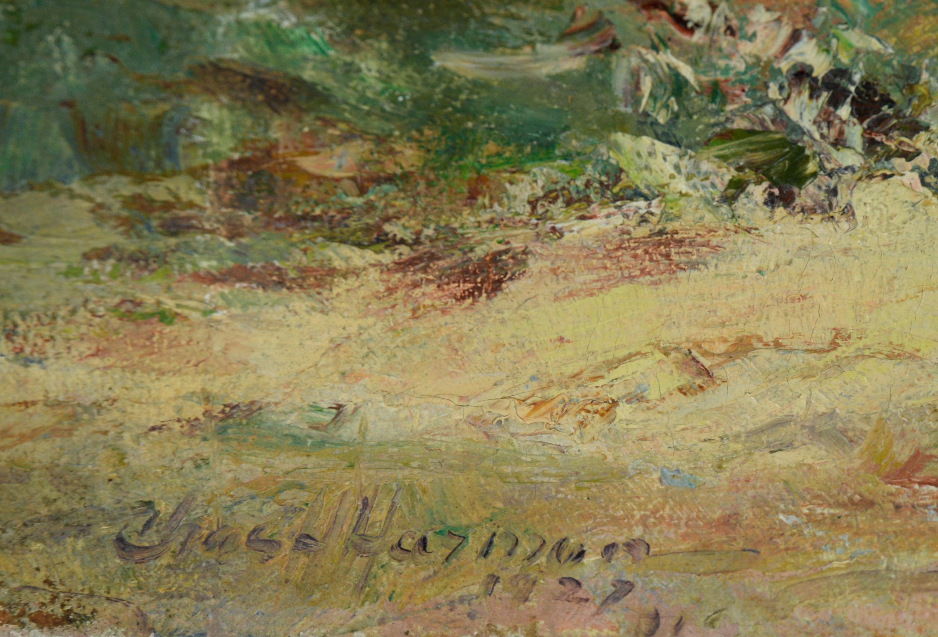 Carmel by the Sea - Beach, California Coastline 1927 Oil on Linen For Sale 1