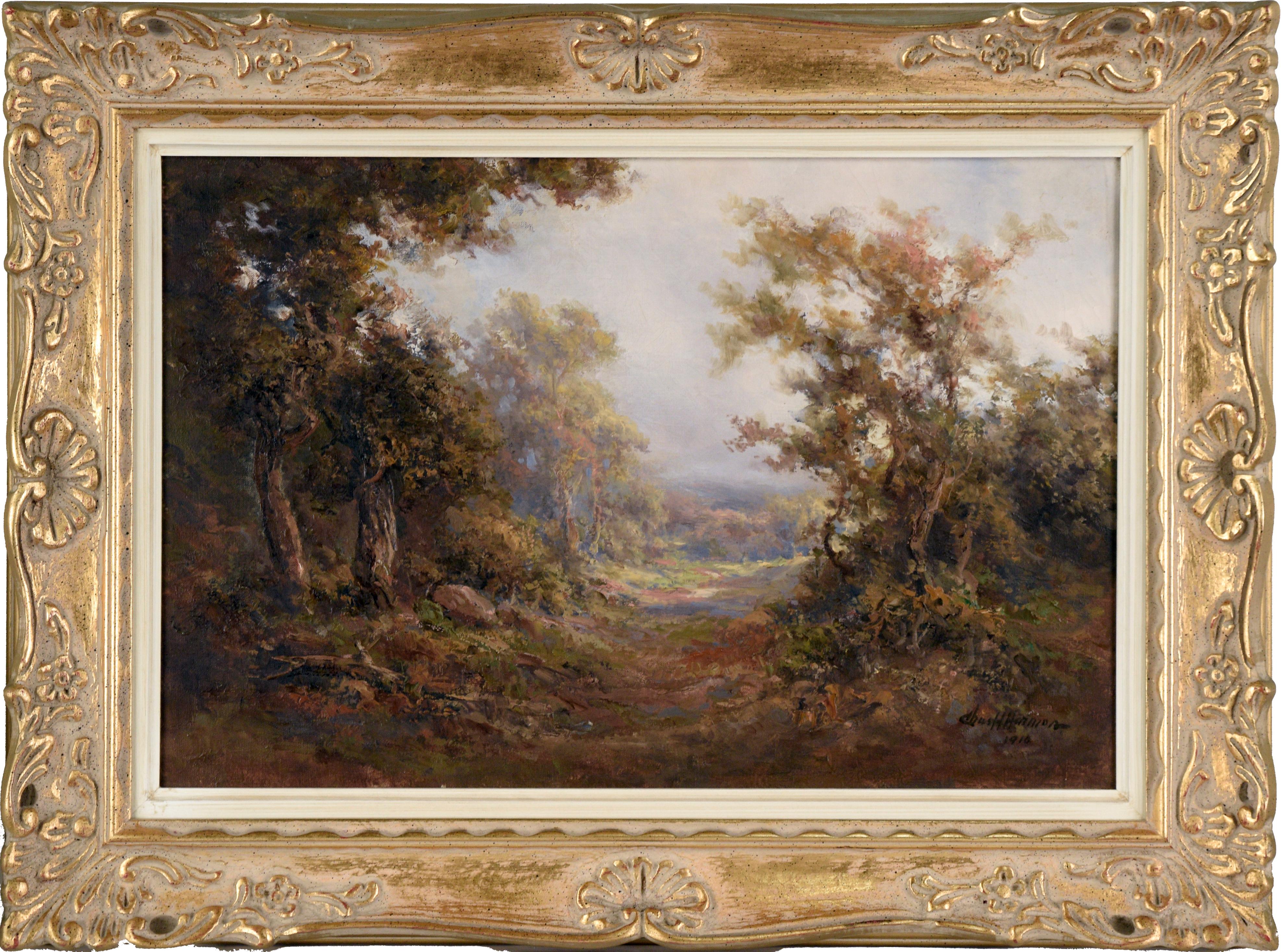 Landscape Painting Charles Harmon - Path Out of the Woods (Le chemin des bois) - Paysage naturaliste à l'huile sur toile