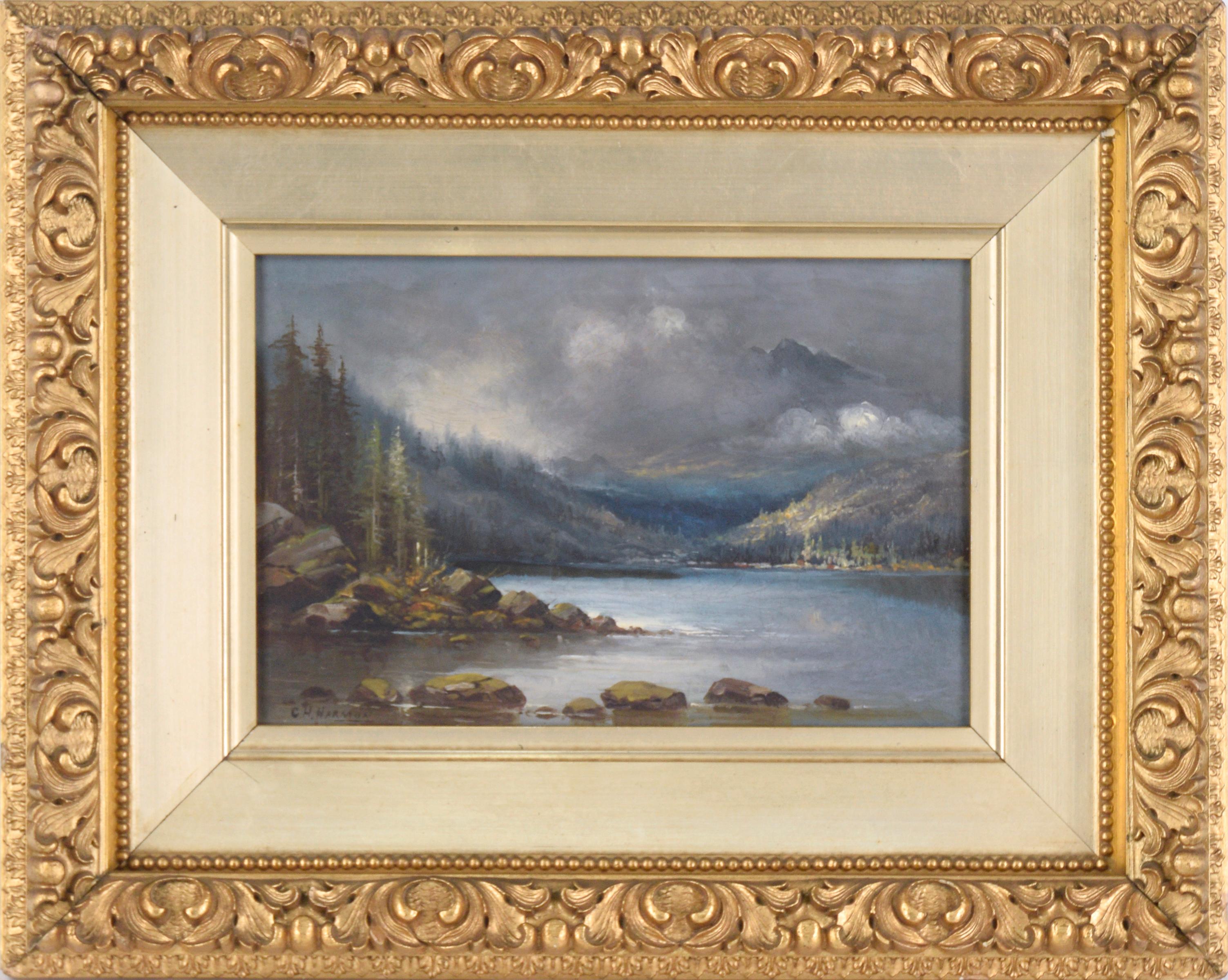 Landscape Painting de Charles Harmon - Tormenta sobre el lago - Paisaje del noroeste del Pacífico