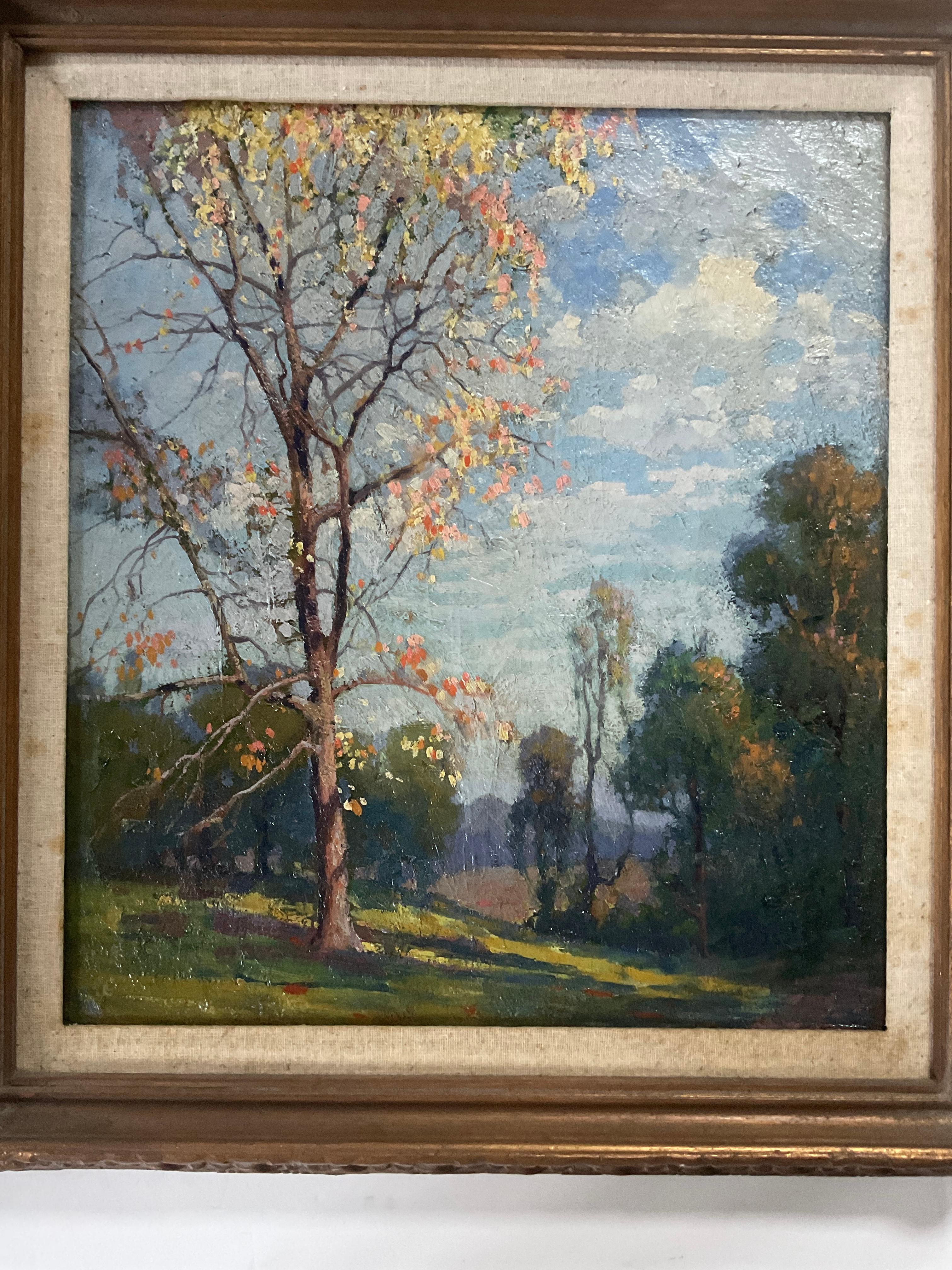 Amerikanischer Impressionist Landschaft, Charles Harold Davis zugeschrieben ca. 1920er Jahre im Angebot 1