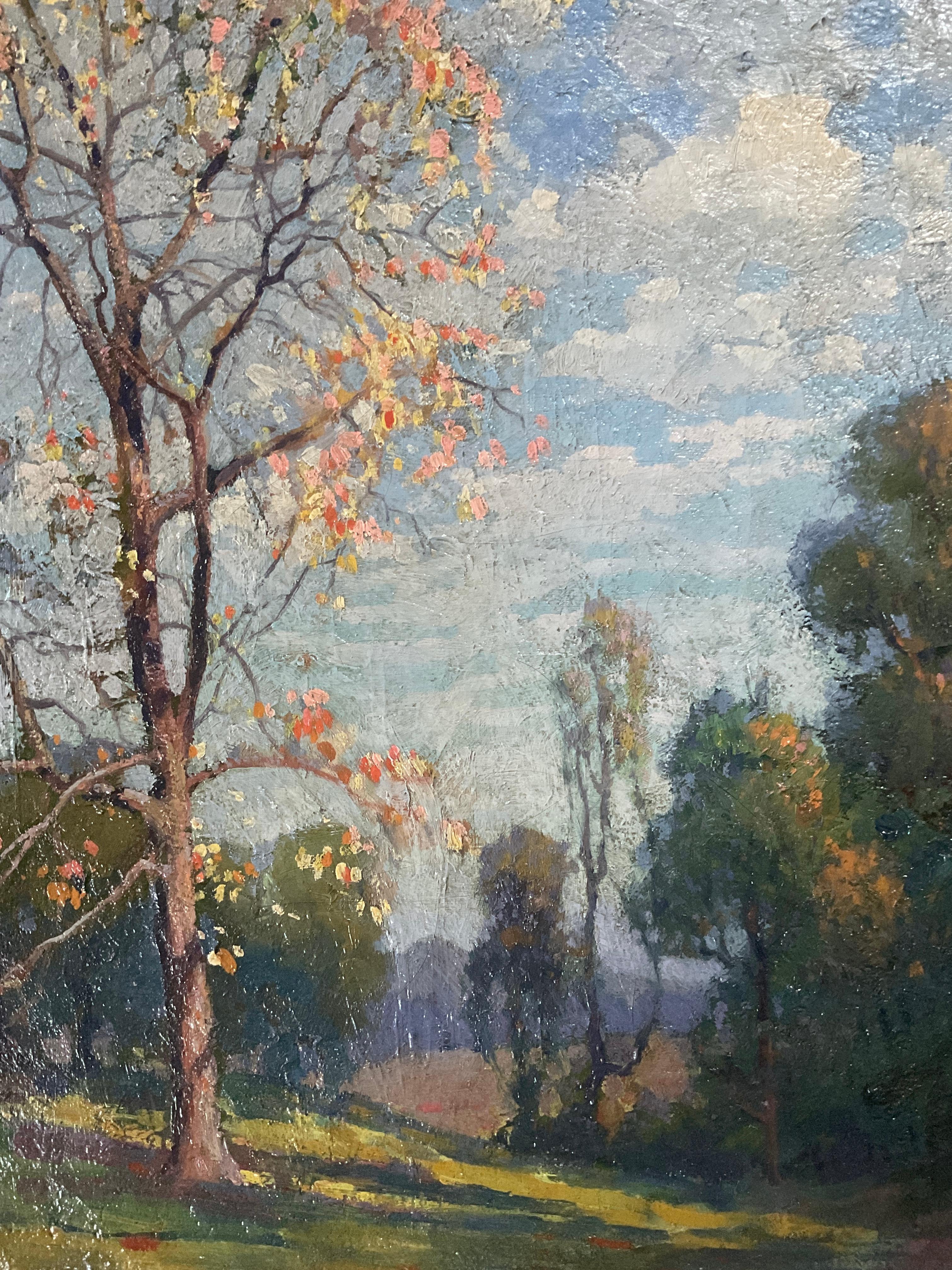 Amerikanischer Impressionist Landschaft, Charles Harold Davis zugeschrieben ca. 1920er Jahre im Angebot 2