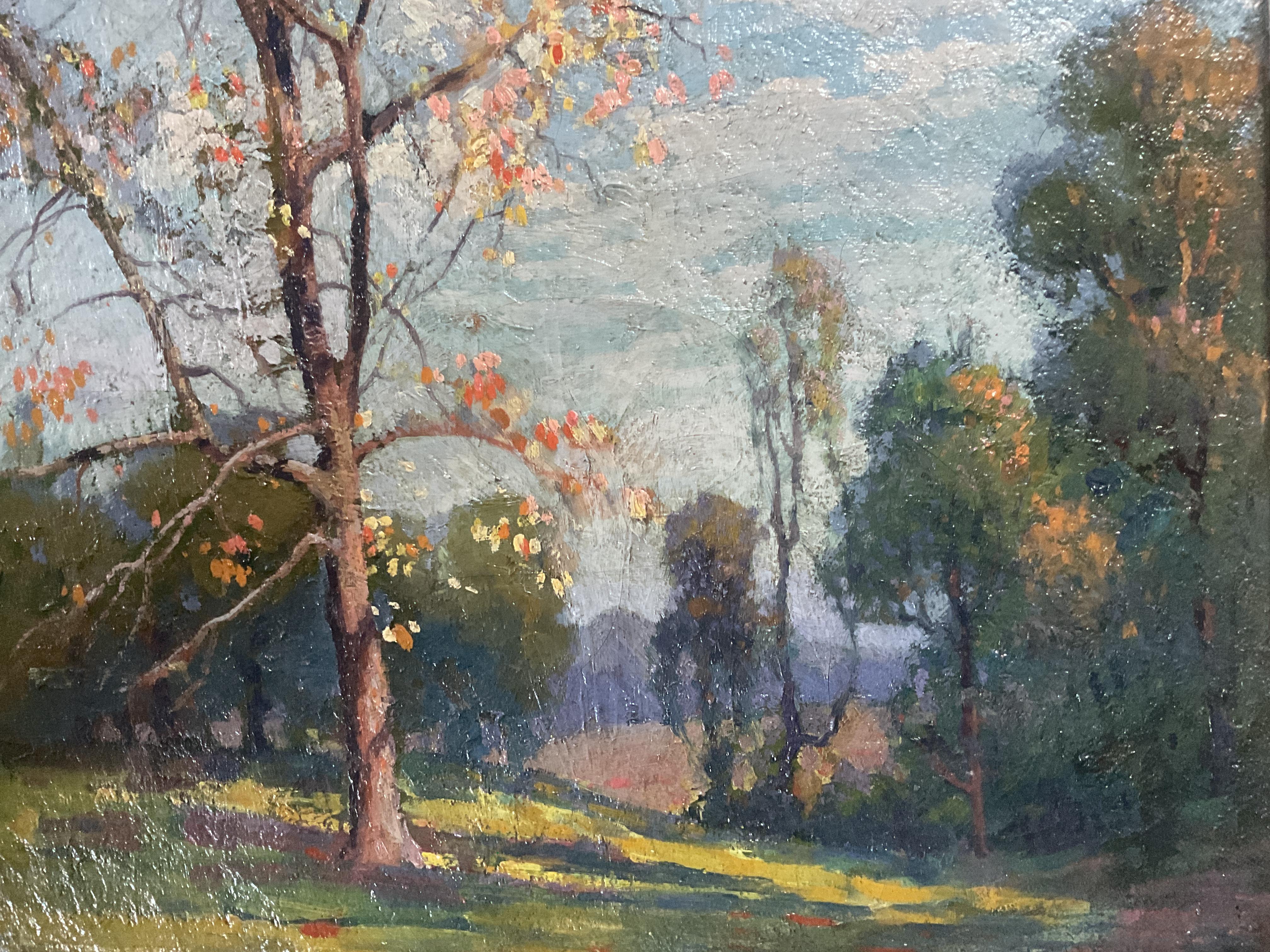 Amerikanischer Impressionist Landschaft, Charles Harold Davis zugeschrieben ca. 1920er Jahre im Angebot 3