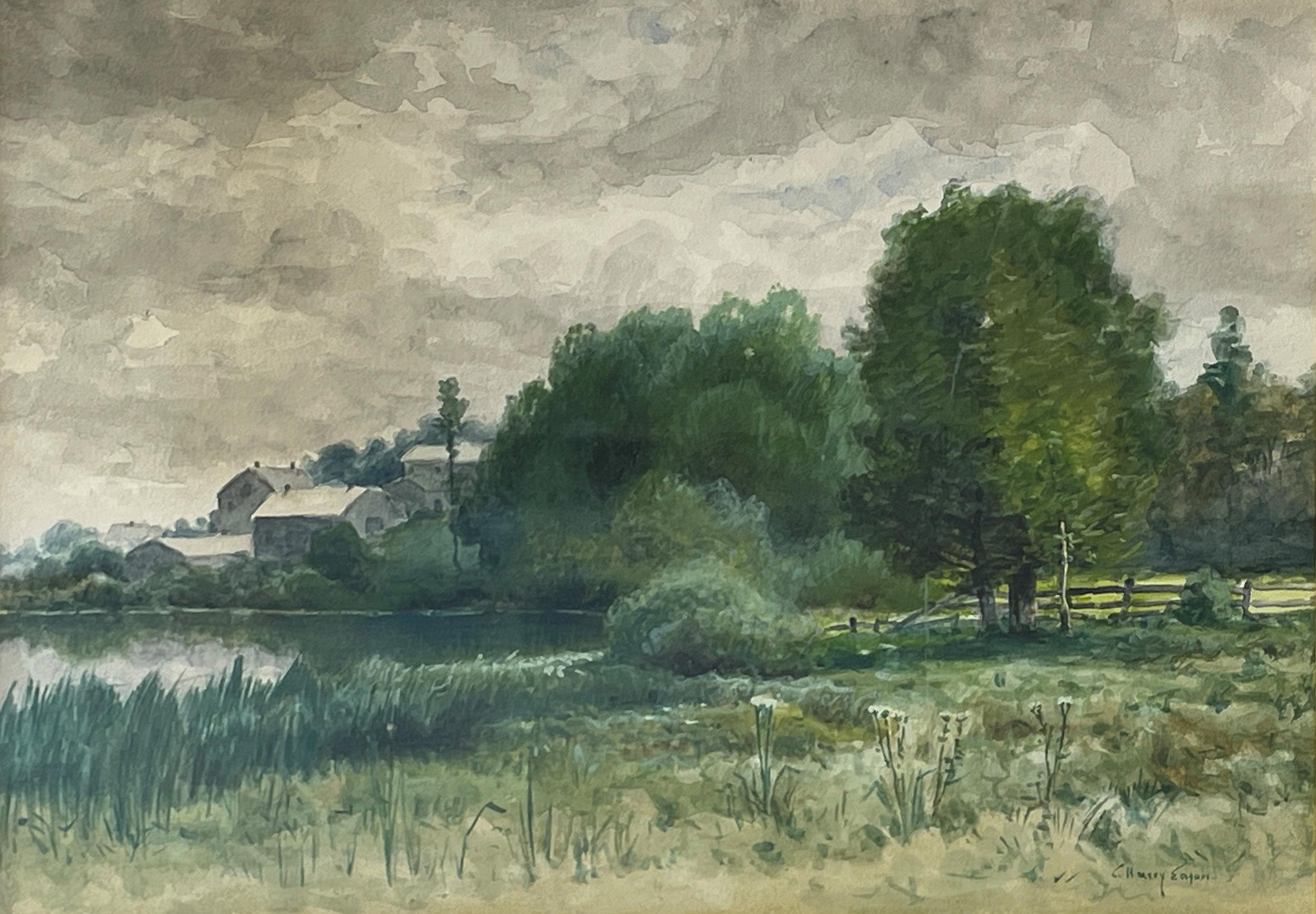 Charles Harry Eaton
Summer Landscape
Signed lower right
Watercolor on paper
9 1/2 x 13 1/2 inches

Inspired by the Barbizon style of painting and devoted to the Detroit landscape for much of his career, Charles Harry Eaton was largely a self-taught