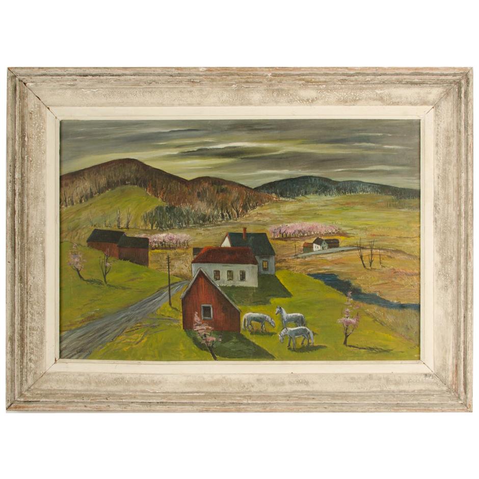 Charles Harsanyi „Amerikaner, 1905-1973“ „Pfirsichfarbene Orchardee im Tal“