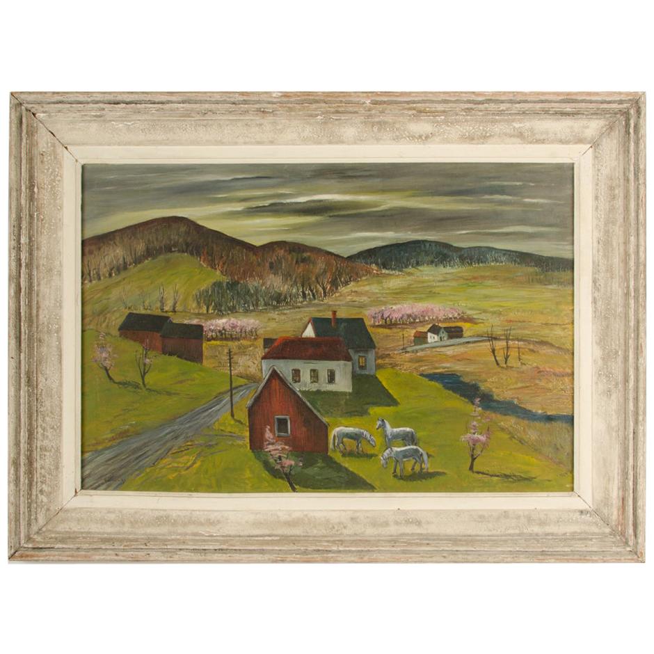 Charles Harsanyi 'American, 1905-1973' "peach orchard in the valley" For Sale