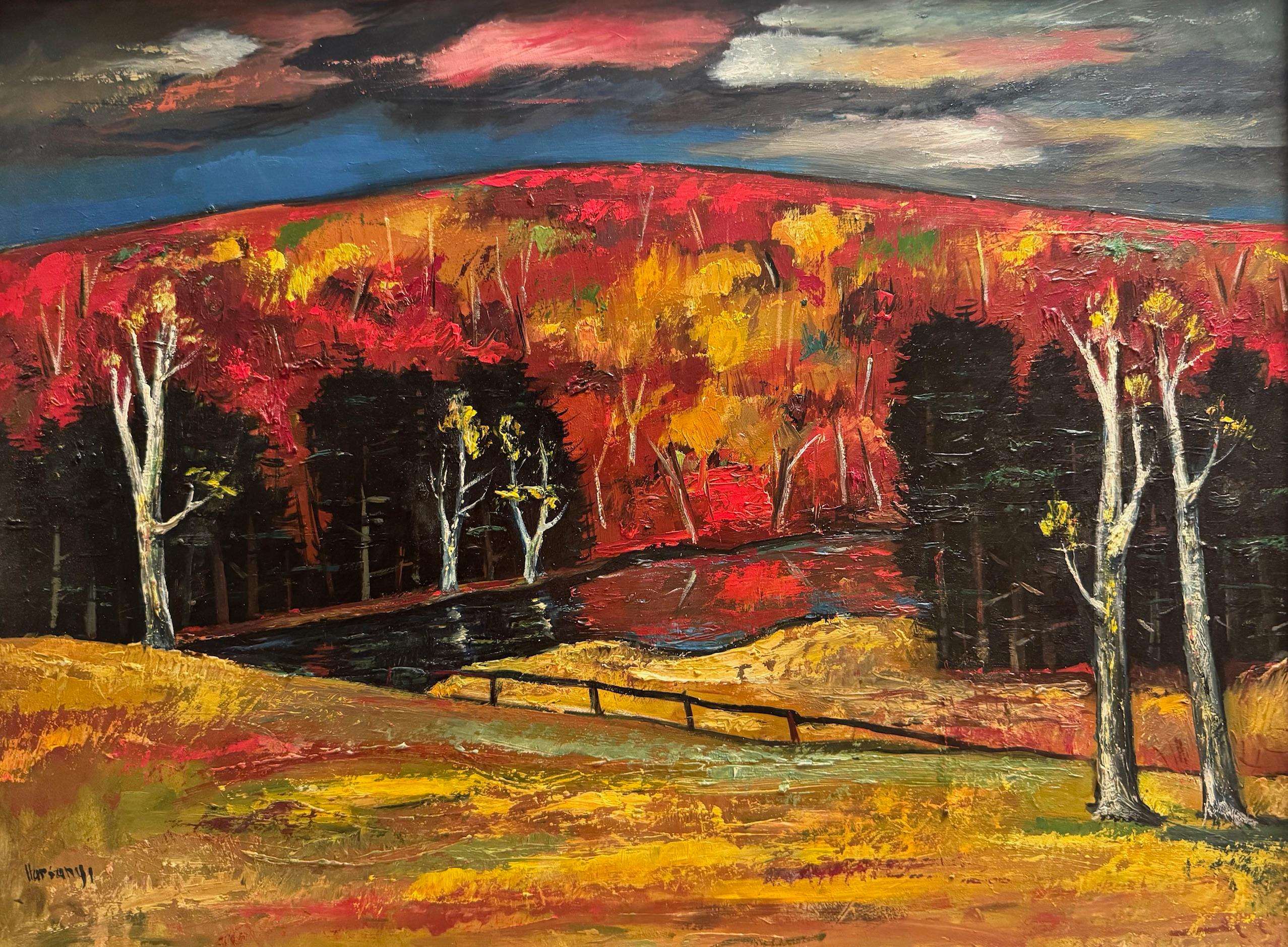 Colore d'autunno - Painting di Charles Harsanyi