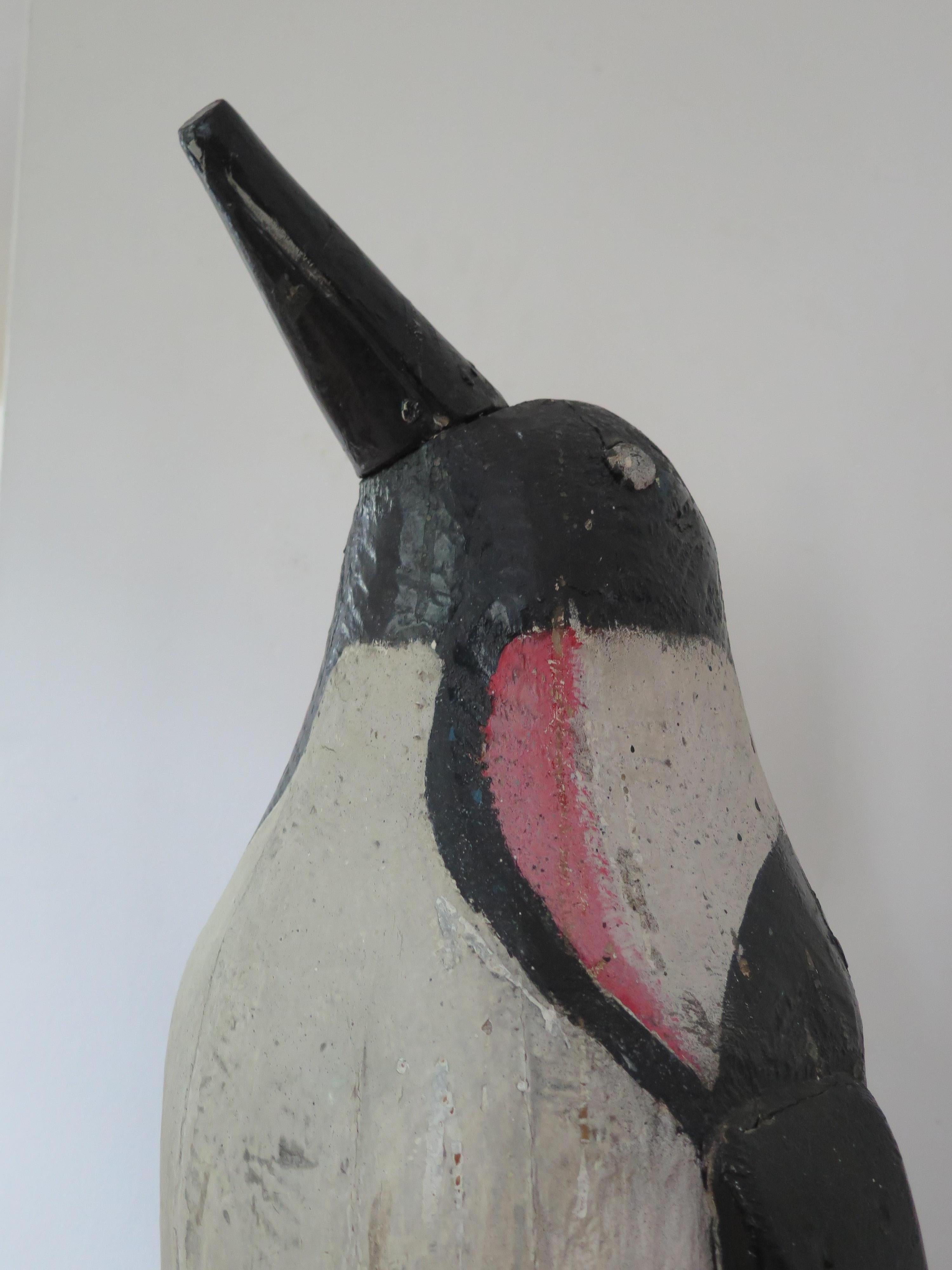 penguin wood carving