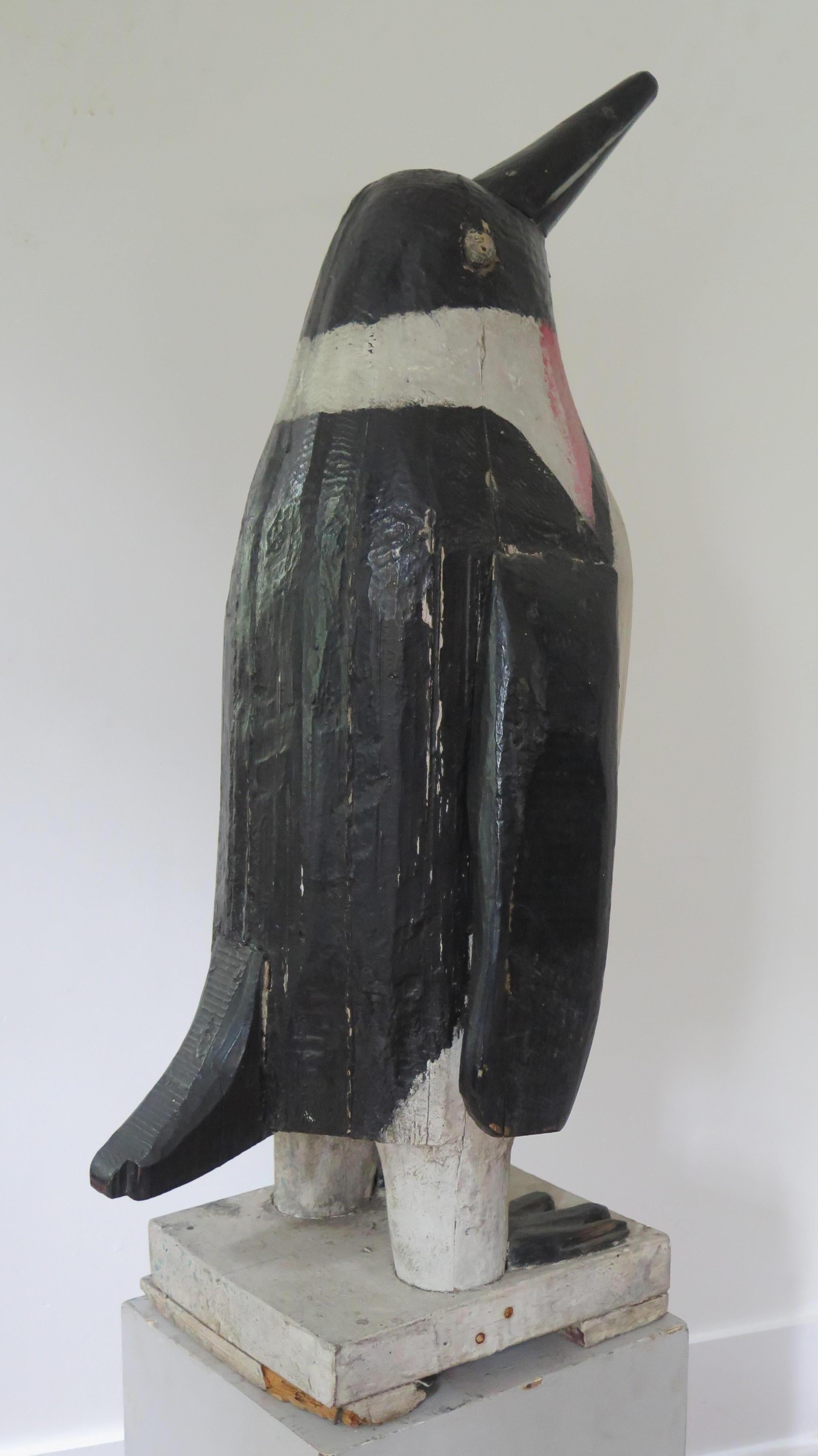 Folk Art Charles Hart Carved Wood Emperor Penguin