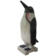 Vintage Charles Hart Carved Wood Emperor Penguin
