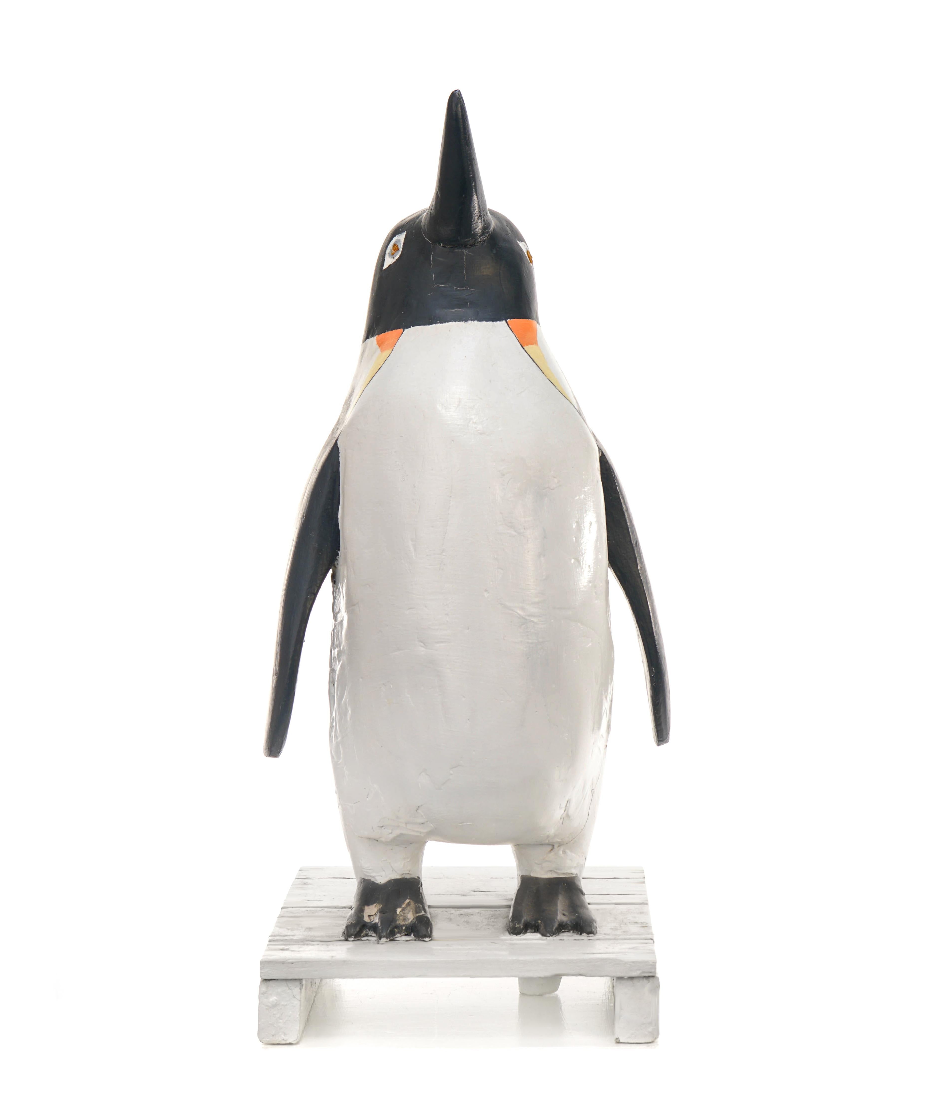 Carved Charles Hart Folk Art Penguin Massive For Sale
