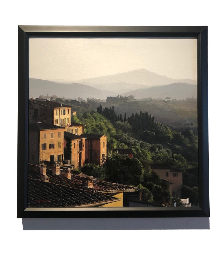 Charles Hartley - Photorealist landscape painting of Sienna, Italy ...