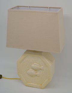 Charles HARVA French Art Deco Crackle Glaze Ceramic Lamp 1920