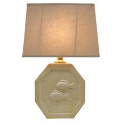 Charles HARVA French Art Deco Crackle Glaze Ceramic Lamp 1920