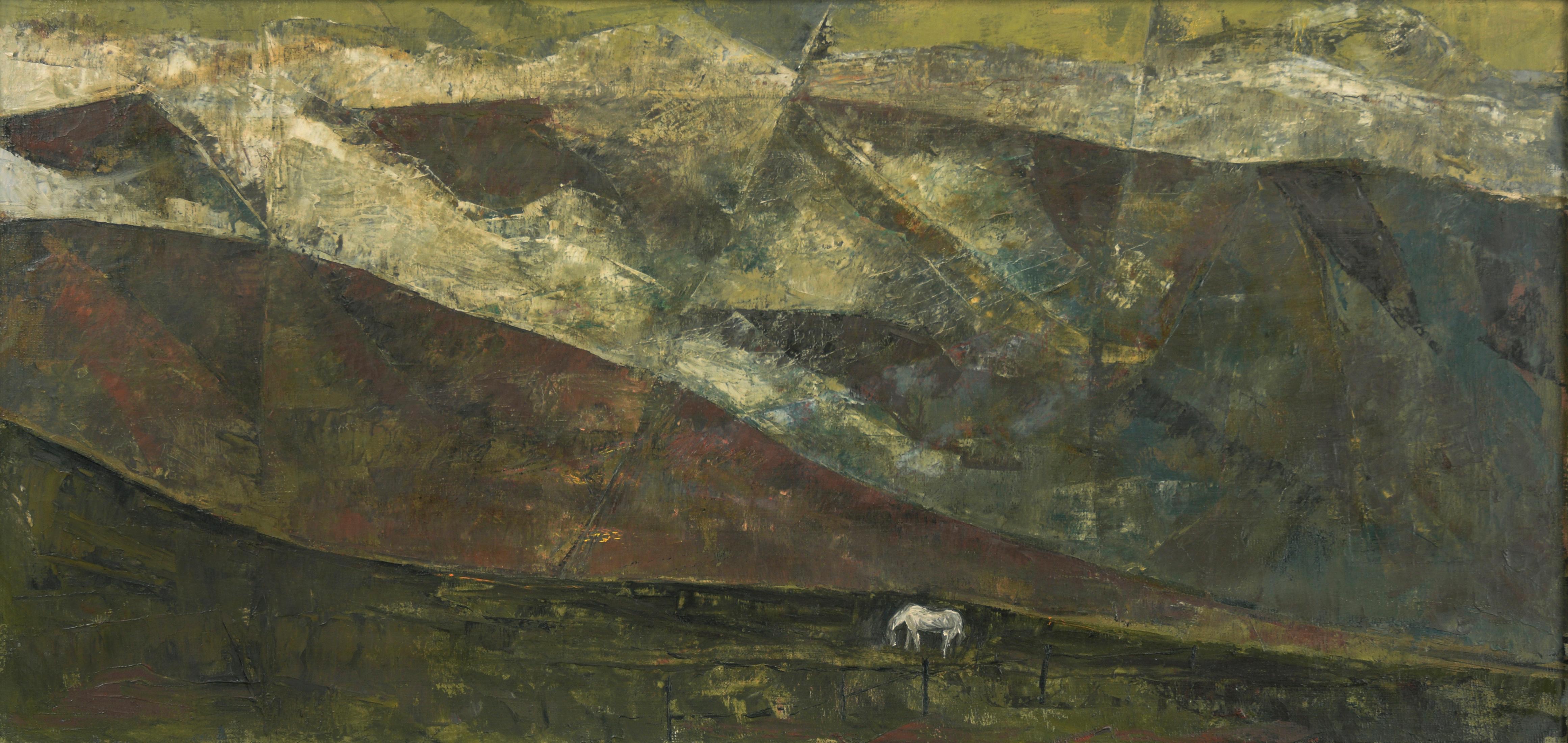 The White Horse – Abstrakte Landschaft im Stil von Charles Heaney im Angebot 1