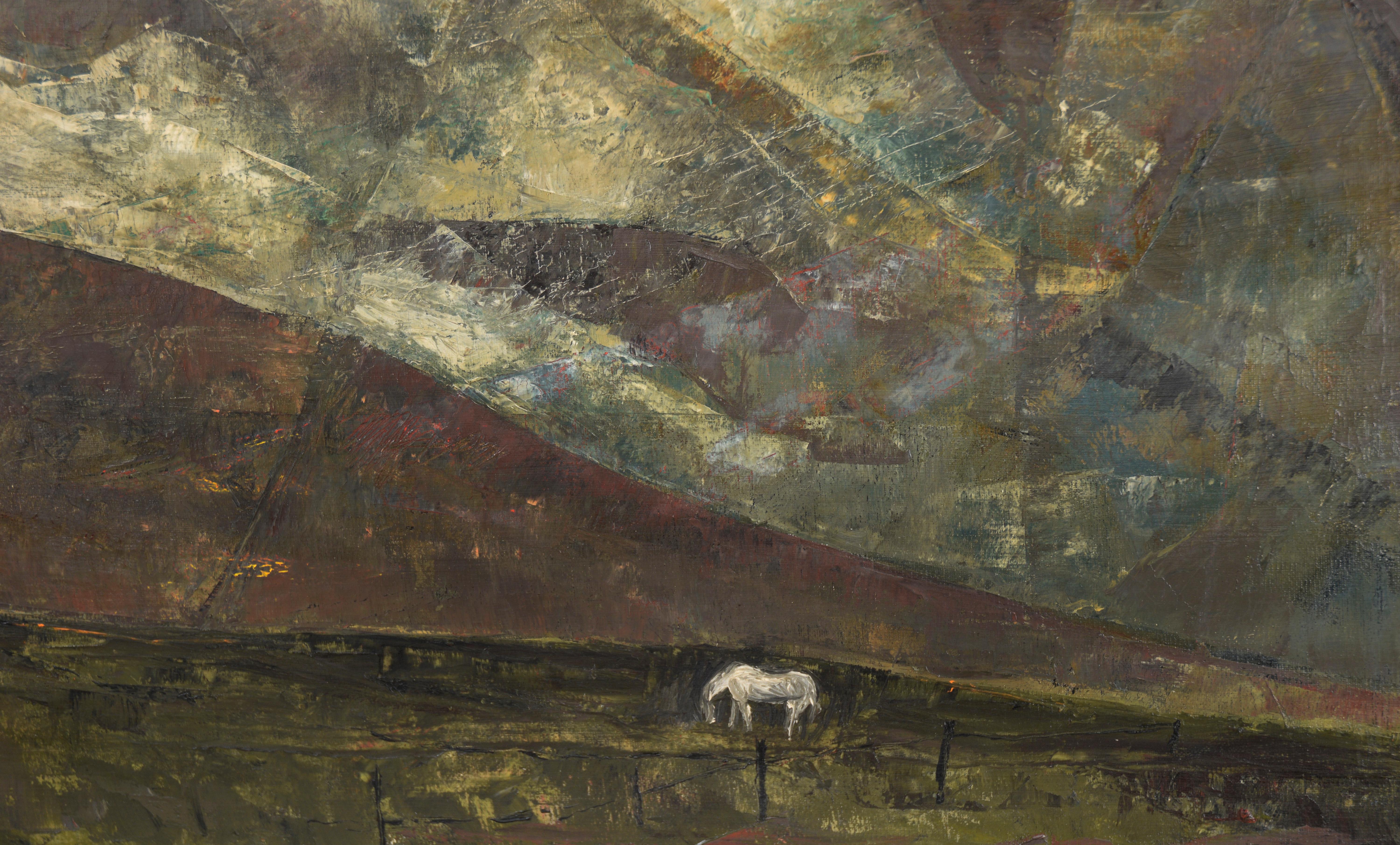 The White Horse - Abstracted Landscape, In The Style Of Charles Heaney For Sale 2