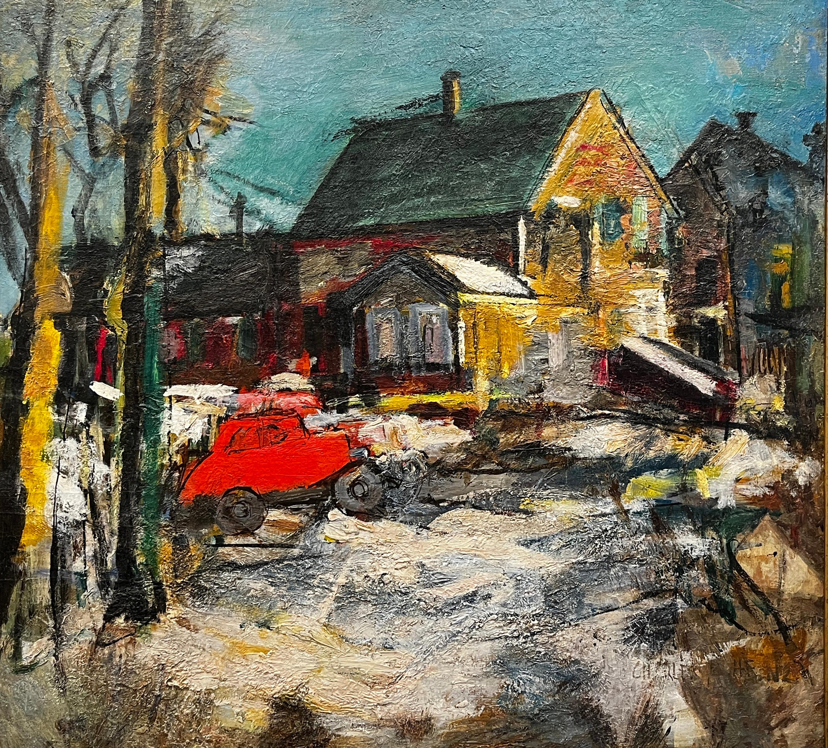 Charles Heinz Landscape Painting - Red Car