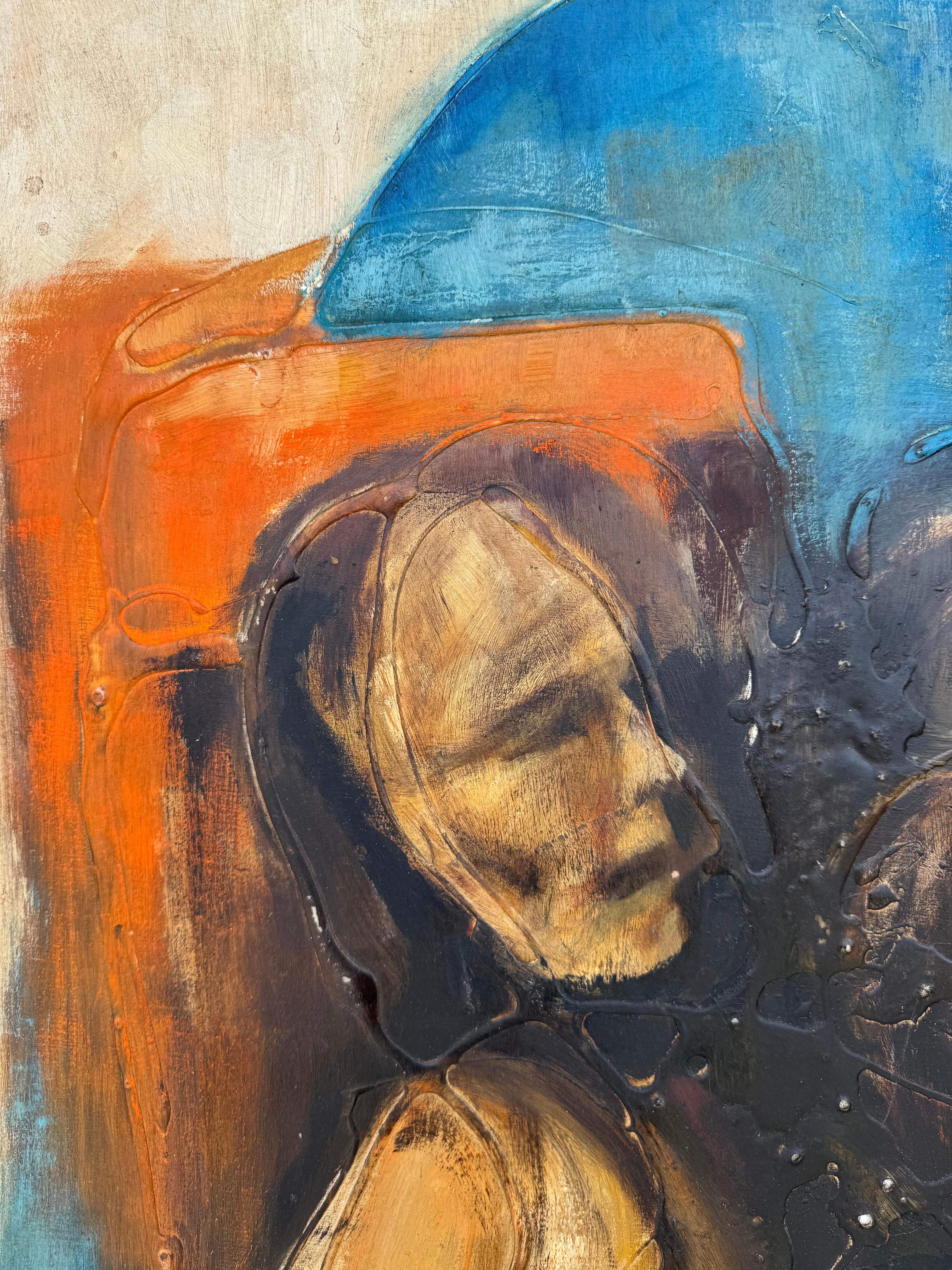 Charles Henry Alston 1957 Großes Öl auf Masonit Figuratives Gemälde im Zustand „Gut“ im Angebot in Pasadena, TX