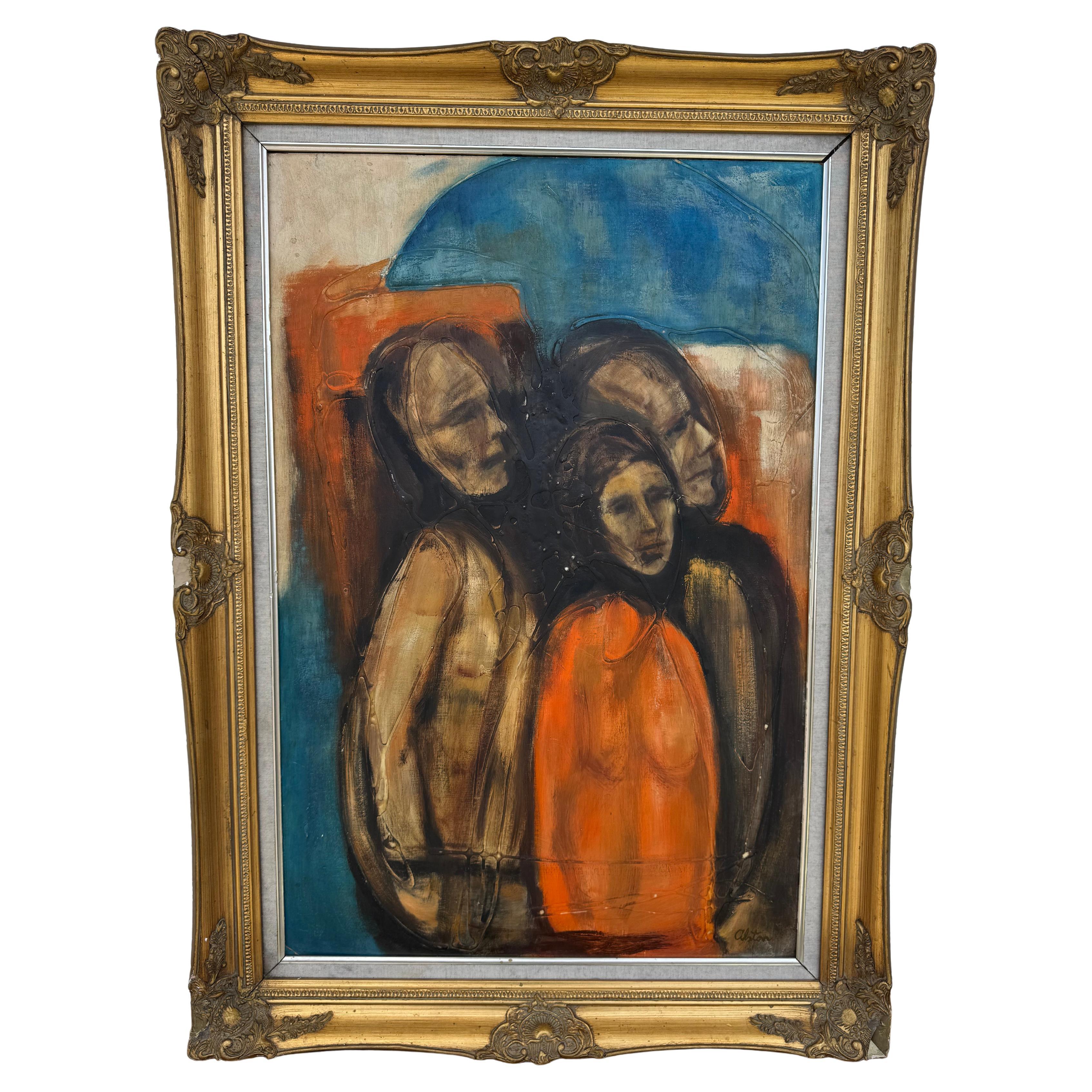 Charles Henry Alston 1957 Large Oil on Masonite Figurative Painting