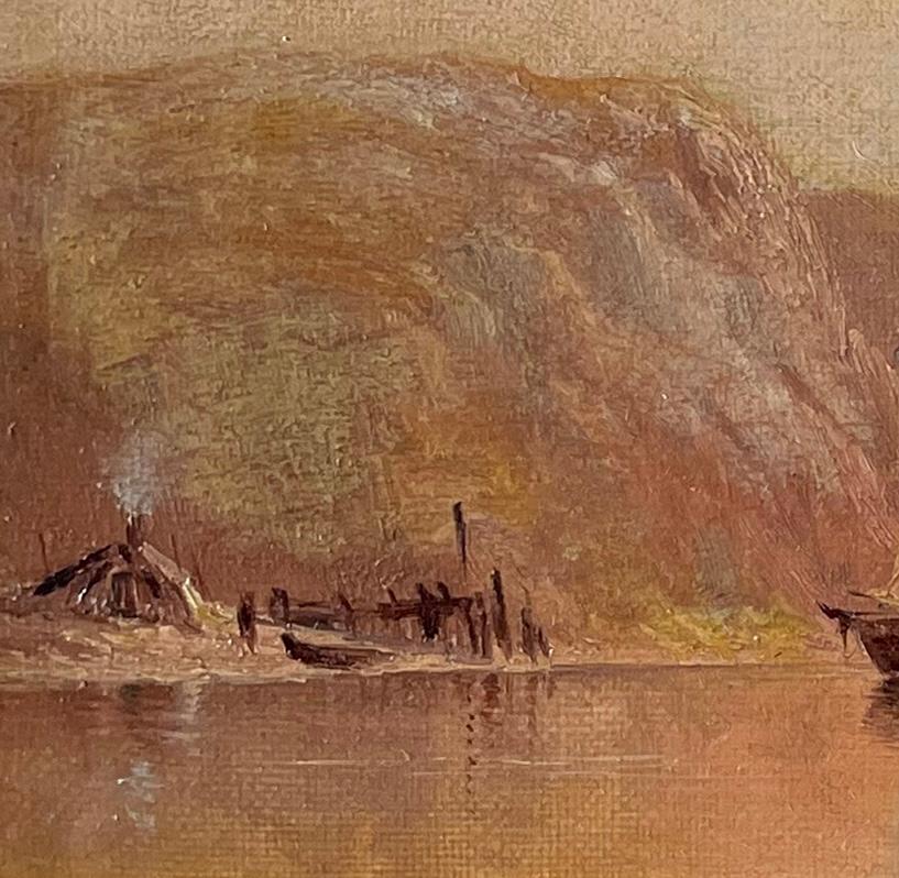 Vue à l'aube - Marron Landscape Painting par Charles Henry Gifford