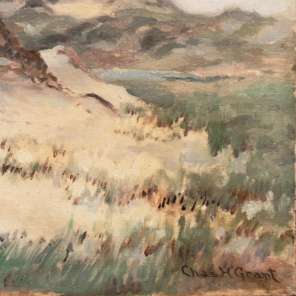 Signed lower right, 'Chas. H. Grant' for Charles Henry Grant (American, 1866-1939); titled on lower stretcher bar, 'Sand Dunes at Annisquam, Cape Ann, Mass' and dated 1894.

Born in Oswego, New York, Charles Grant was artistically inclined from an