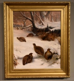 Oil painting by Henry Grant “Partridges in the Snow”