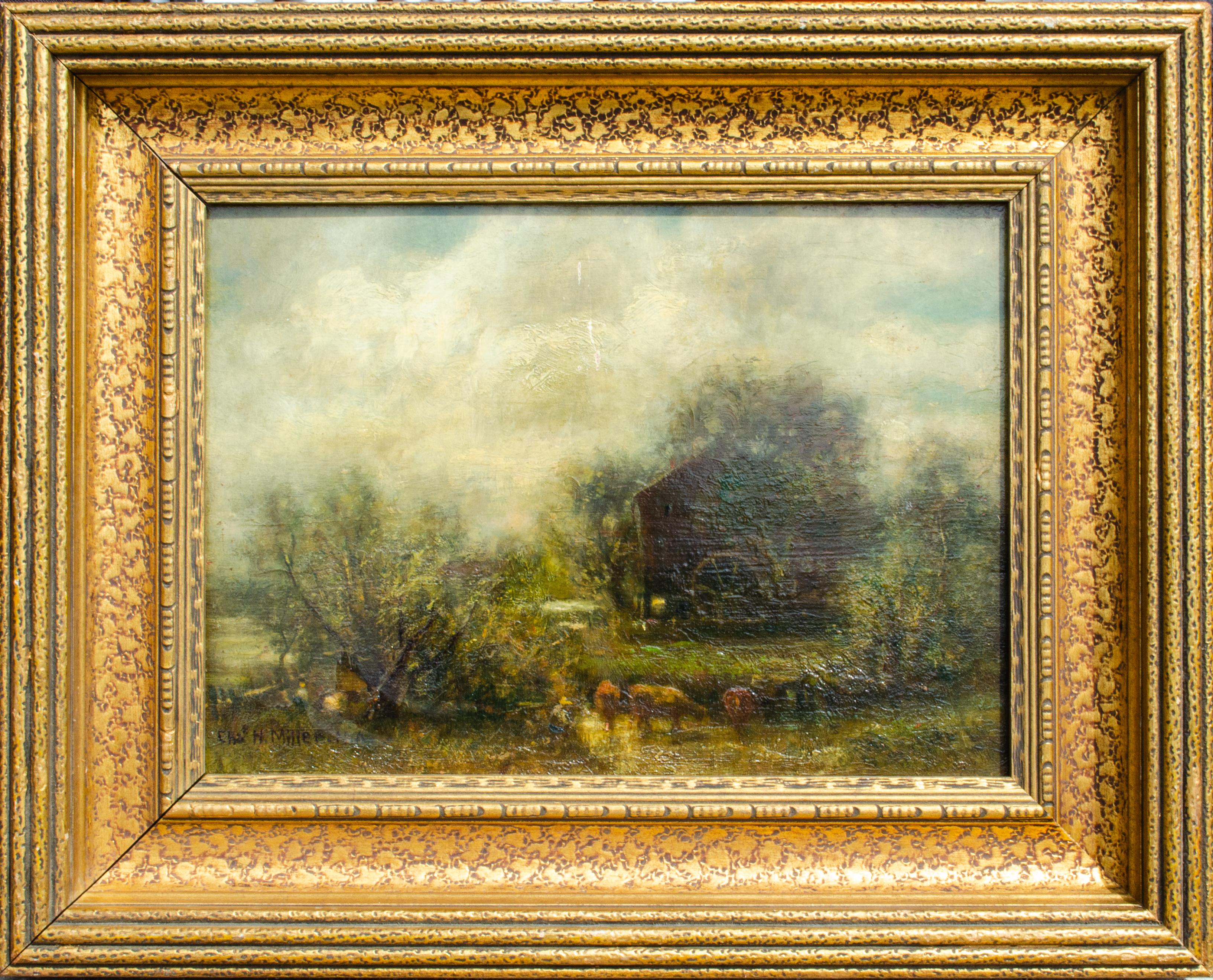 Pintura impresionista original del artista estadounidense Charles H. Miller - Painting de Charles Henry Miller