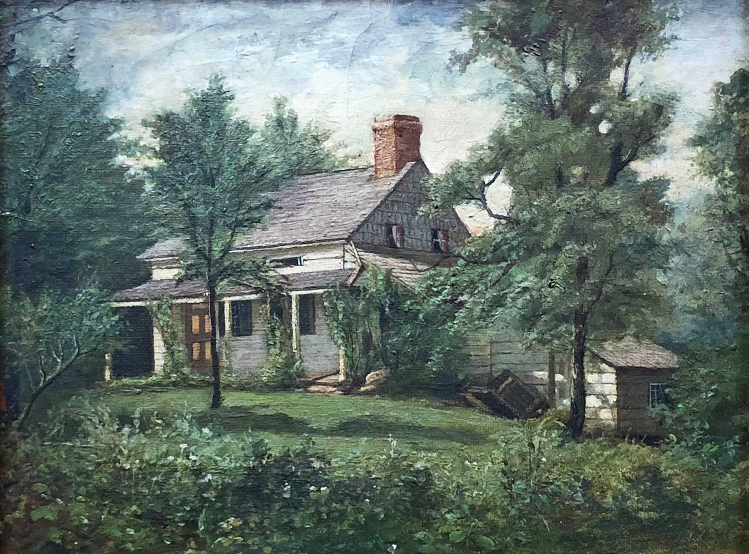 Charles Henry Miller Landscape Painting - The Cottage of Edgar Allan Poe, New York