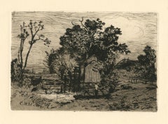 "Old Mill at Valley Stream" original etching