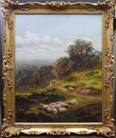 In the Surrey Hills - 19th Century English Summer Landscape Oil Painting