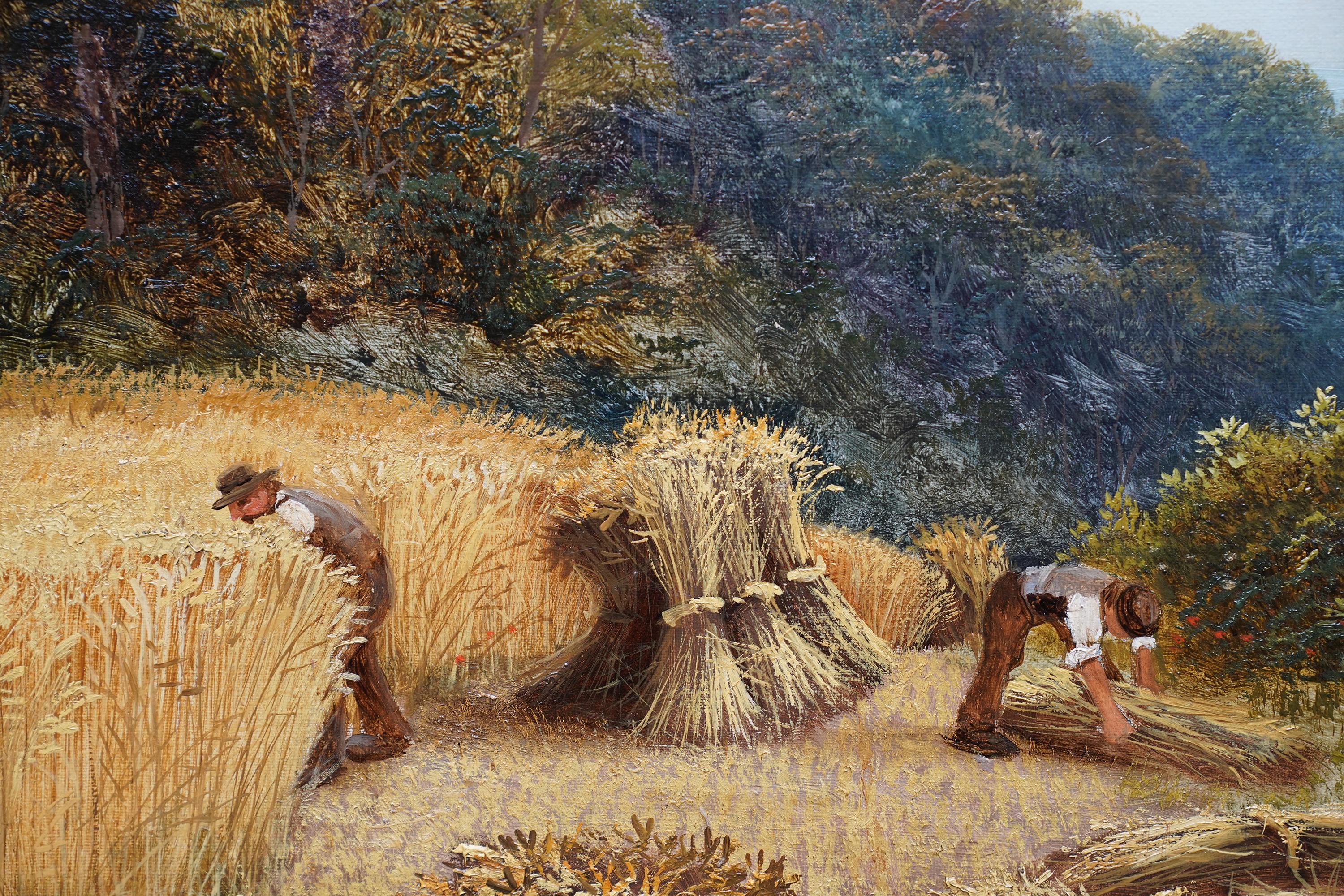 Paysage de moisson victorien - Peinture à l'huile d'art pastoral de campagne britannique 2