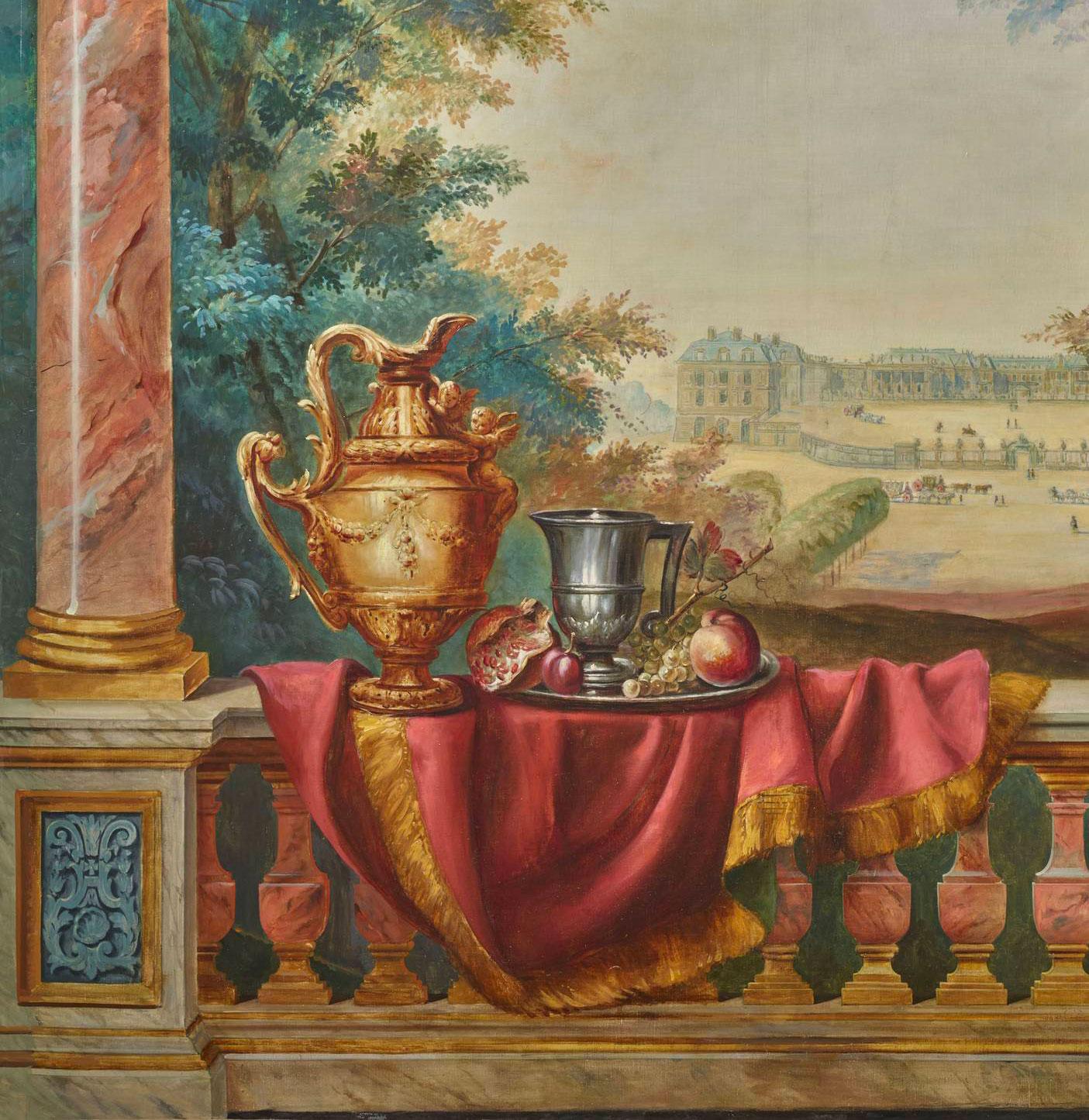 Vista del castillo de Versalles desde la plaza de Armas - Painting de CHARLES HENRY TENRÉ
