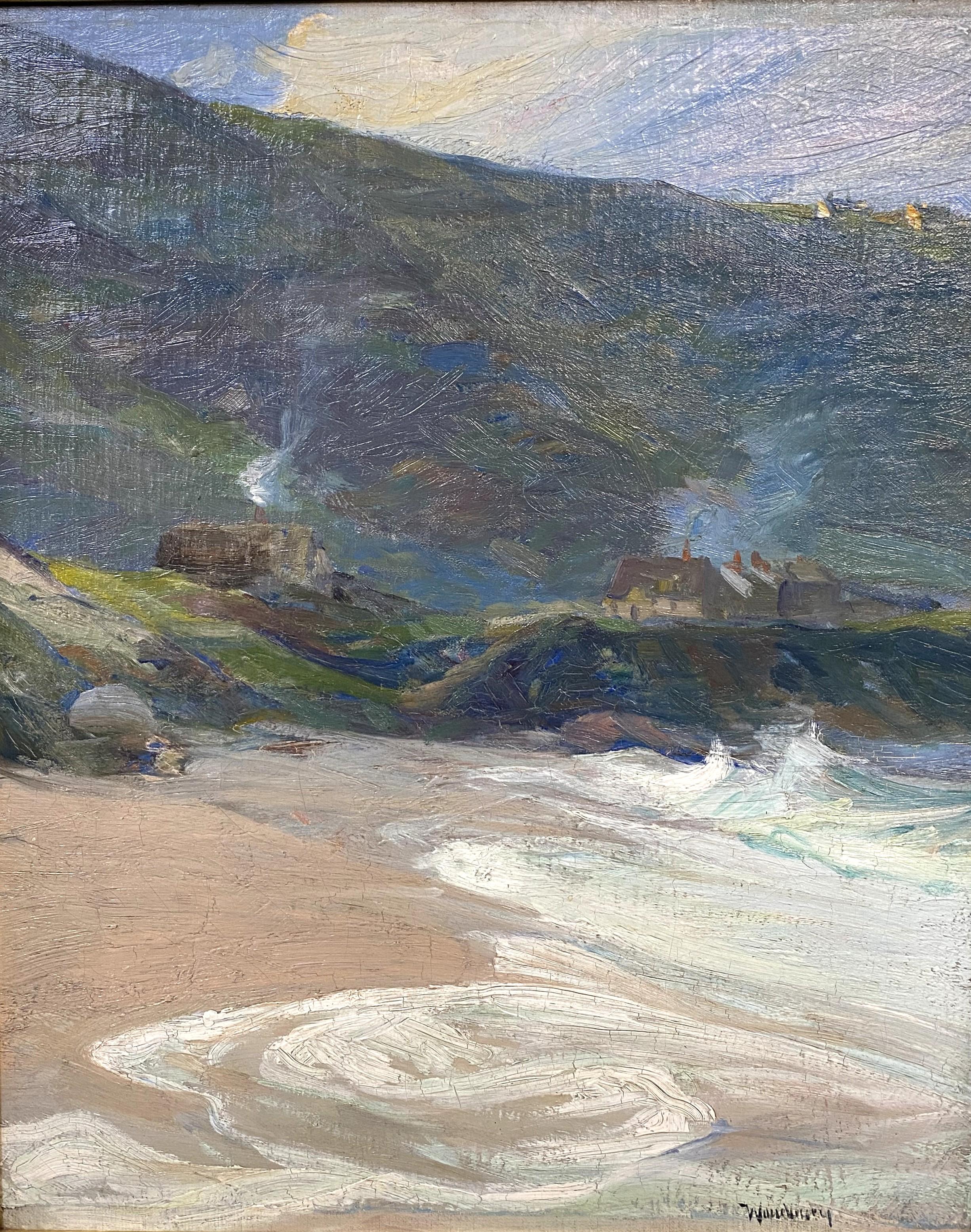 Cornish Coast oder Küste von Corwall – Painting von Charles Herbert Woodbury