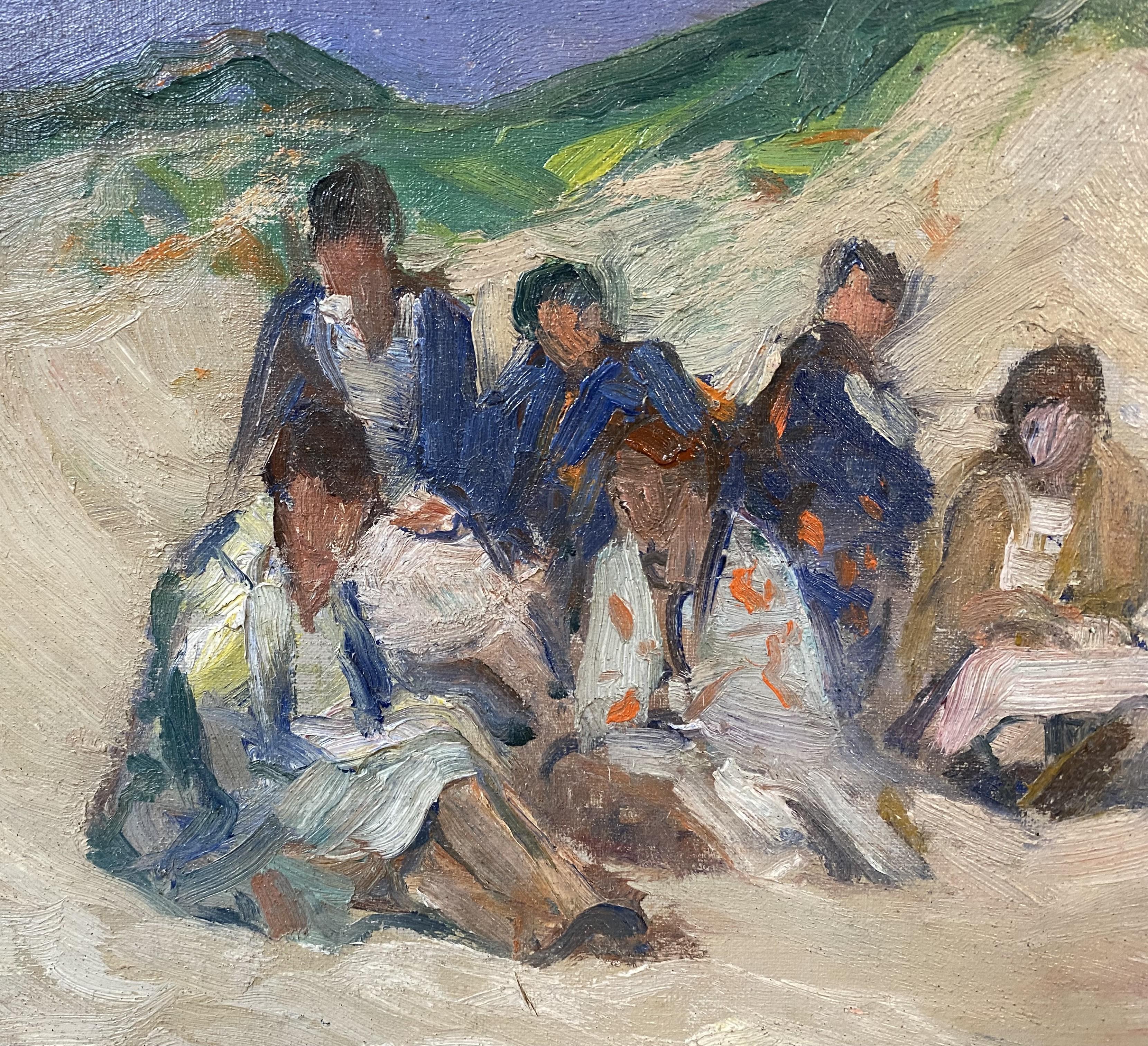 Dune Party - American Impressionist Painting by Charles Herbert Woodbury